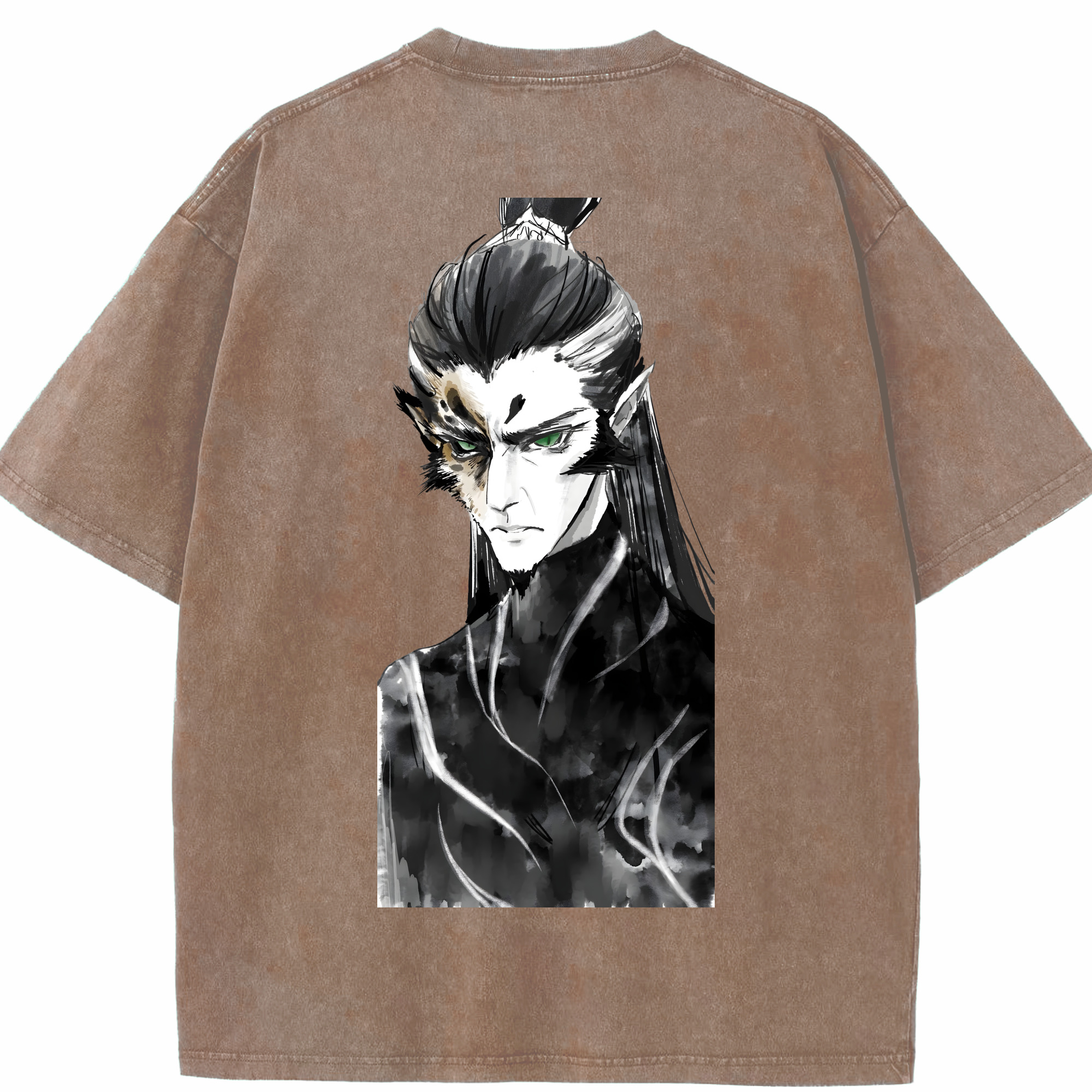 （画像用） Ne Zha 2 ナタ 魔童の大暴れ 綿100% ヴィンテージ風 半袖Tシャツ（背面プリント）