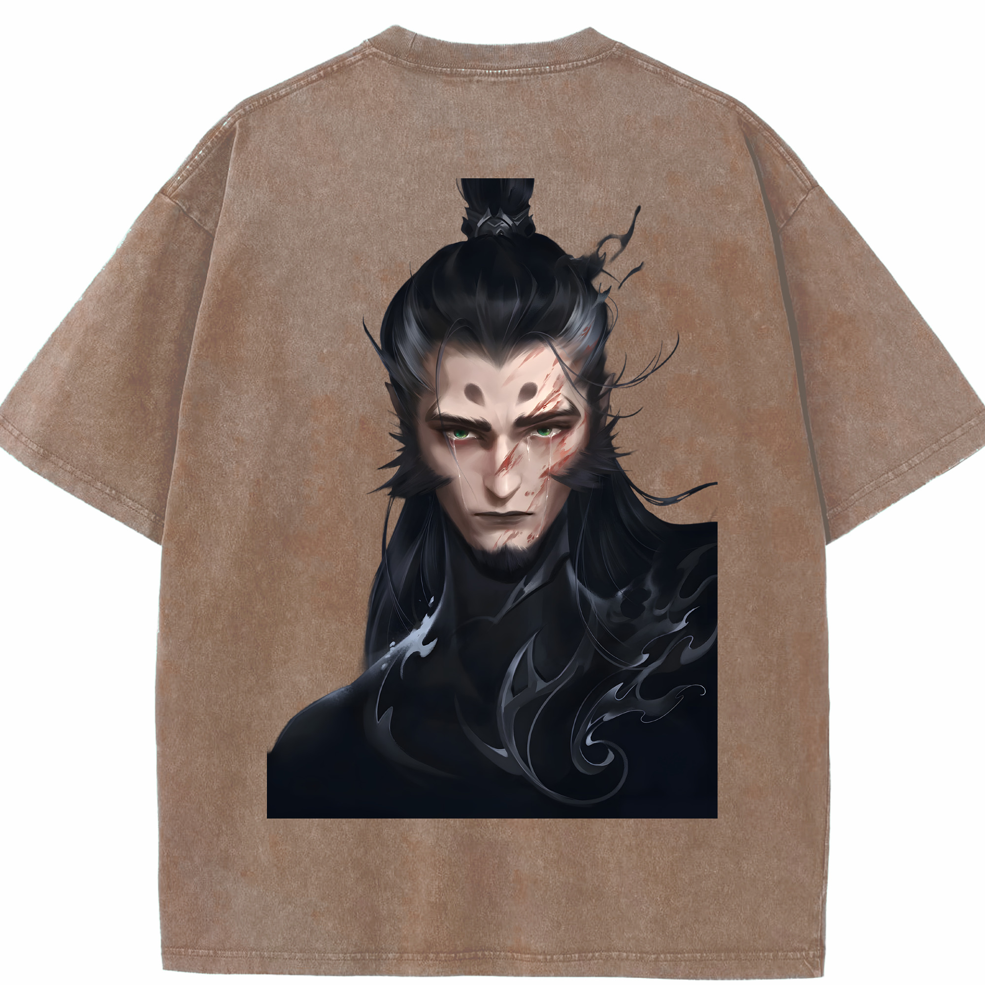 （画像用） Ne Zha 2 ナタ 魔童の大暴れ 綿100% ヴィンテージ風 半袖Tシャツ（背面プリント）