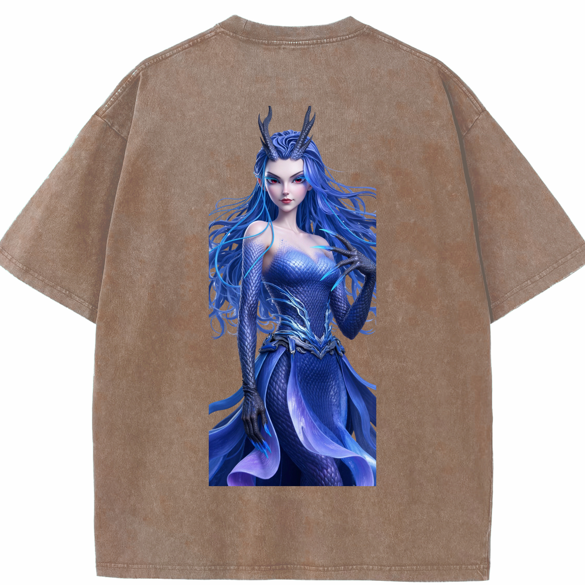 （画像用） Ne Zha 2 ナタ 魔童の大暴れ 綿100% ヴィンテージ風 半袖Tシャツ（背面プリント）