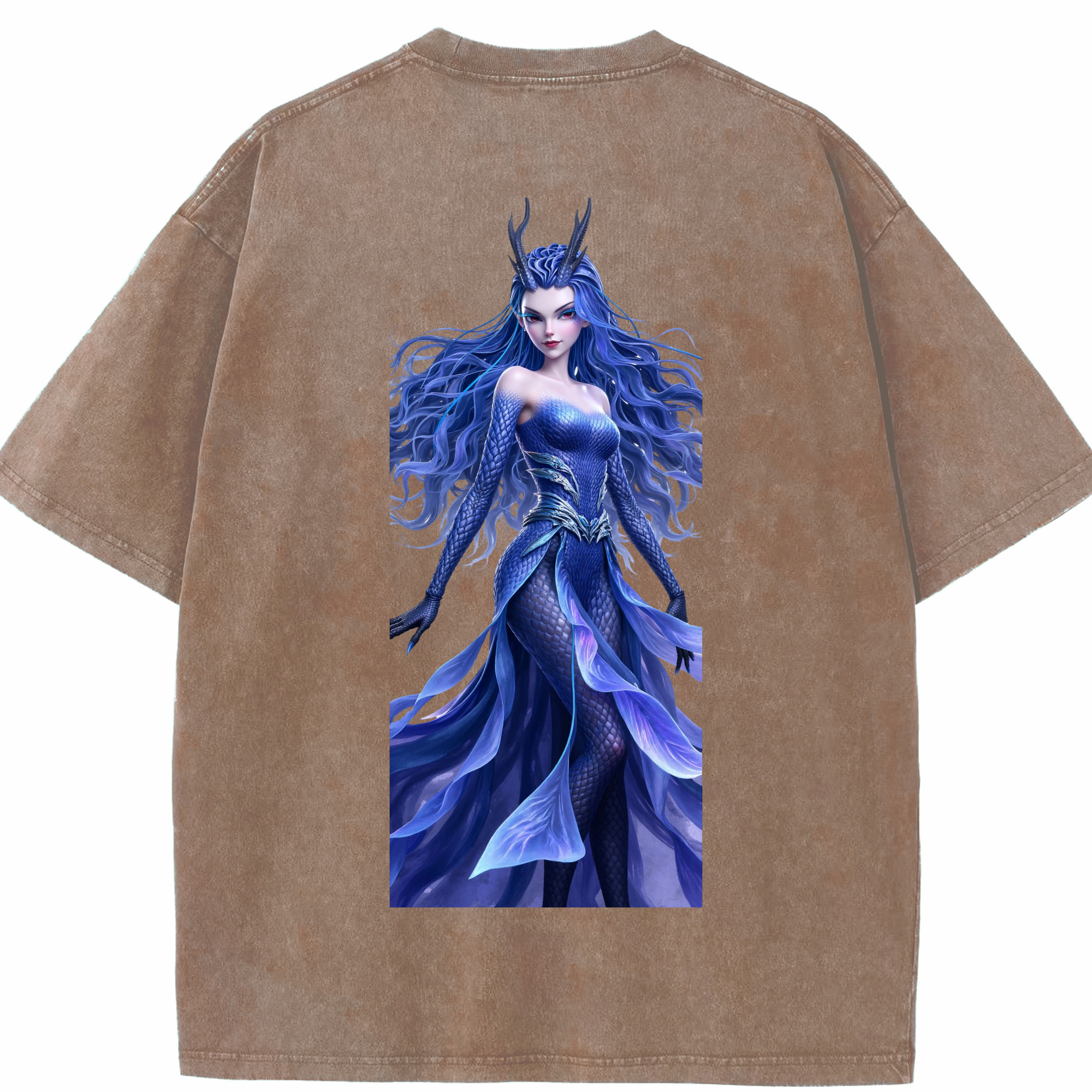 （画像用） Ne Zha 2 ナタ 魔童の大暴れ 綿100% ヴィンテージ風 半袖Tシャツ（背面プリント）