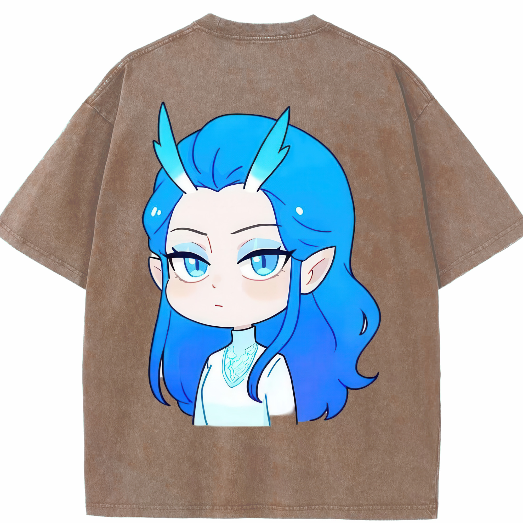（画像用） Ne Zha 2 ナタ 魔童の大暴れ 綿100% ヴィンテージ風 半袖Tシャツ（背面プリント）