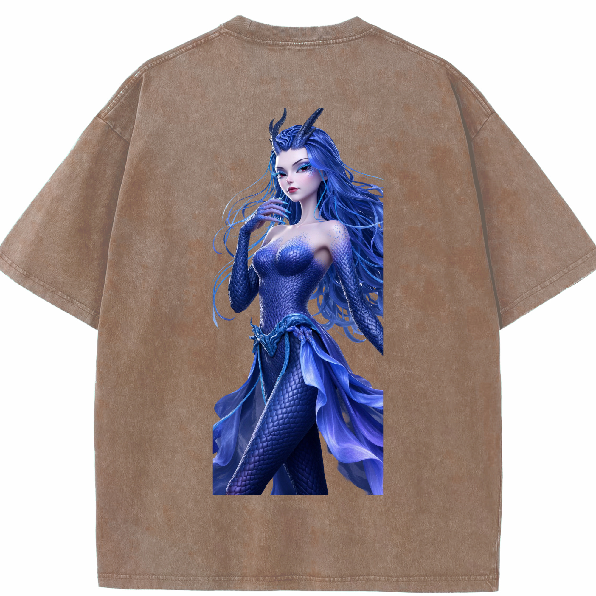 （画像用） Ne Zha 2 ナタ 魔童の大暴れ 綿100% ヴィンテージ風 半袖Tシャツ（背面プリント）