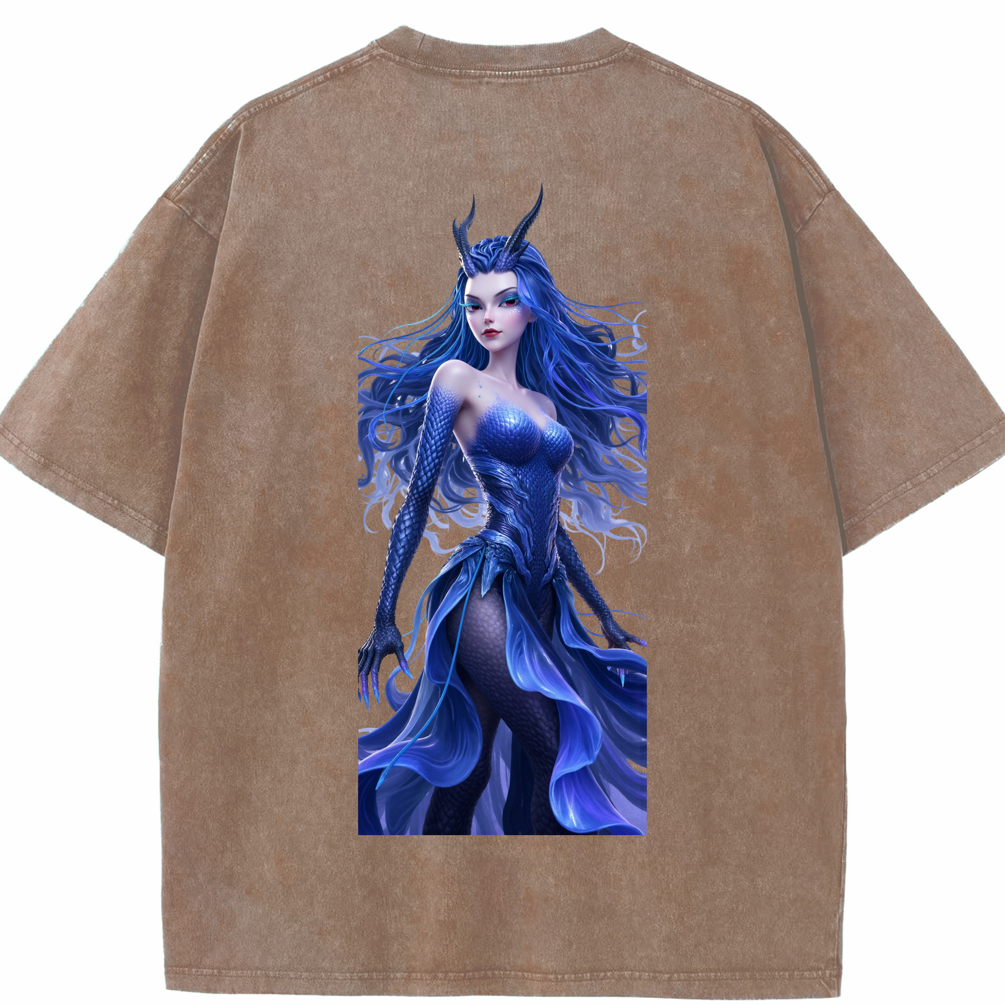 （画像用） Ne Zha 2 ナタ 魔童の大暴れ 綿100% ヴィンテージ風 半袖Tシャツ（背面プリント）