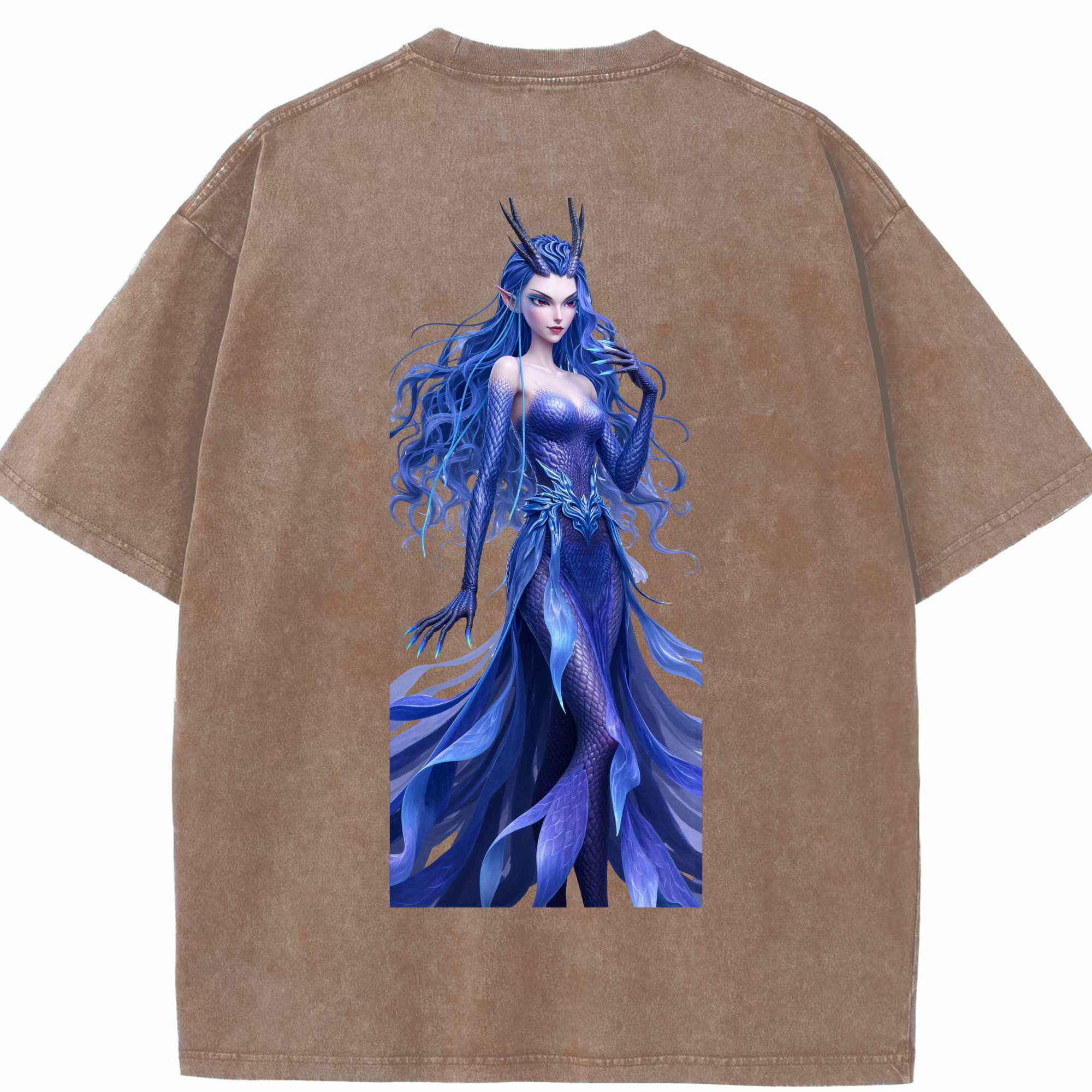 （画像用） Ne Zha 2 ナタ 魔童の大暴れ 綿100% ヴィンテージ風 半袖Tシャツ（背面プリント）