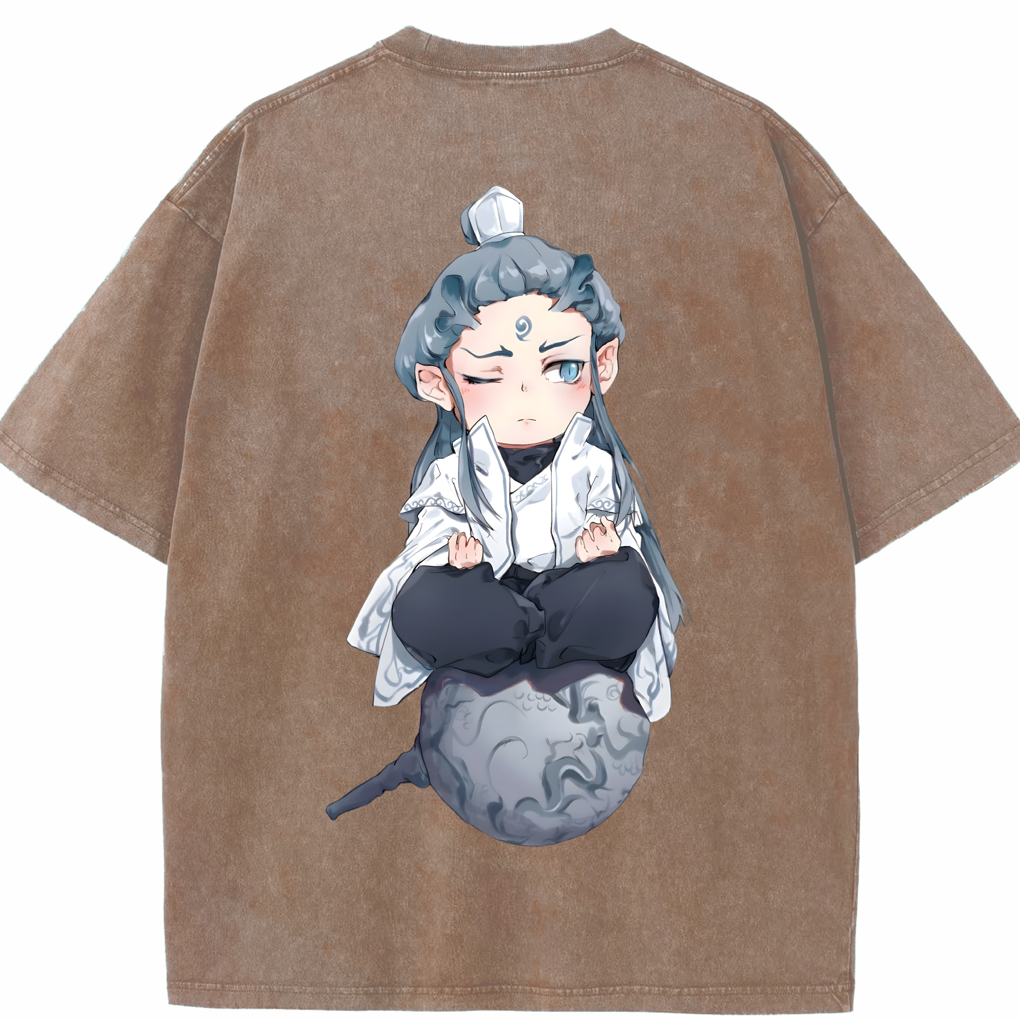 （画像用） Ne Zha 2 ナタ 魔童の大暴れ 綿100% ヴィンテージ風 半袖Tシャツ（背面プリント）