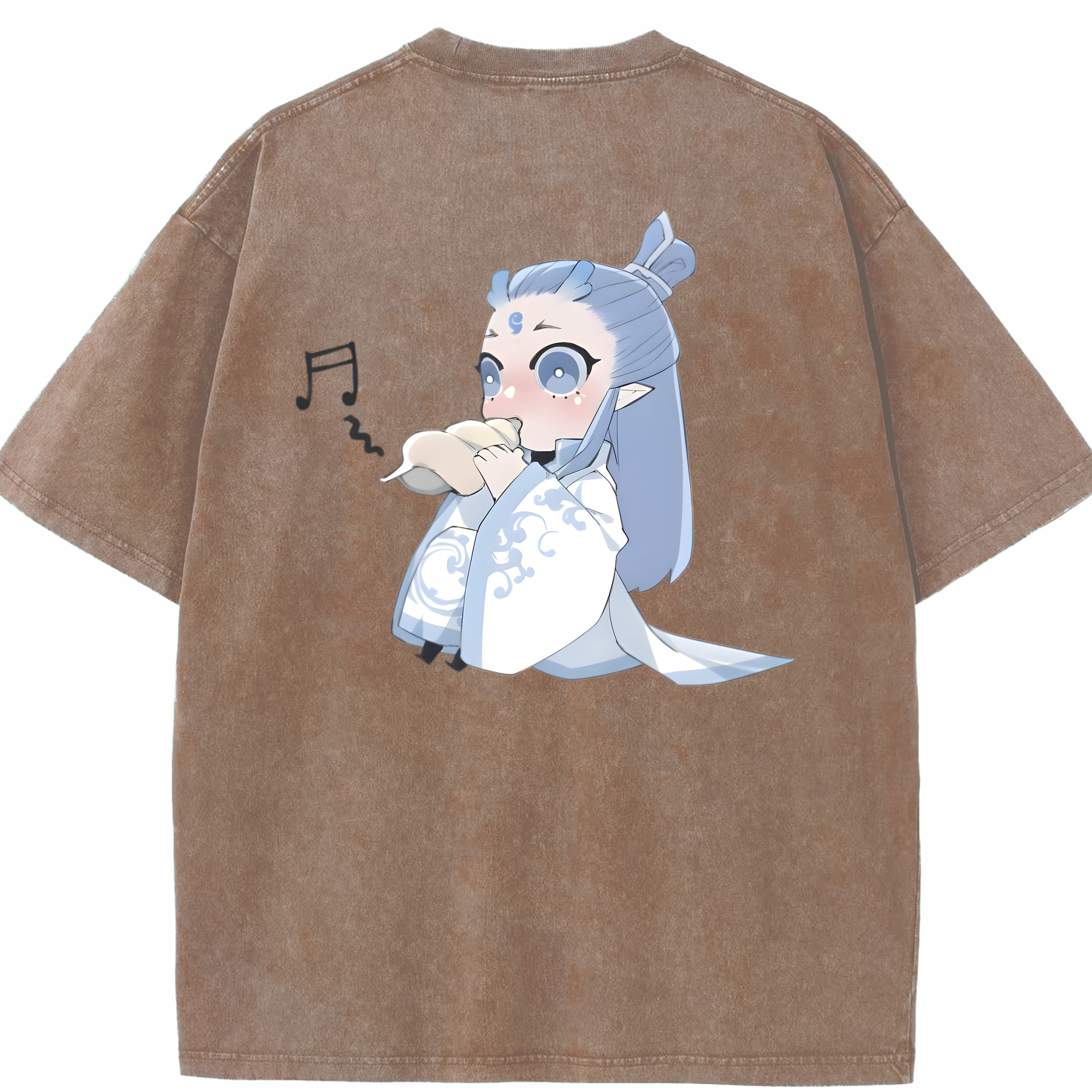 （画像用） Ne Zha 2 ナタ 魔童の大暴れ 綿100% ヴィンテージ風 半袖Tシャツ（背面プリント）