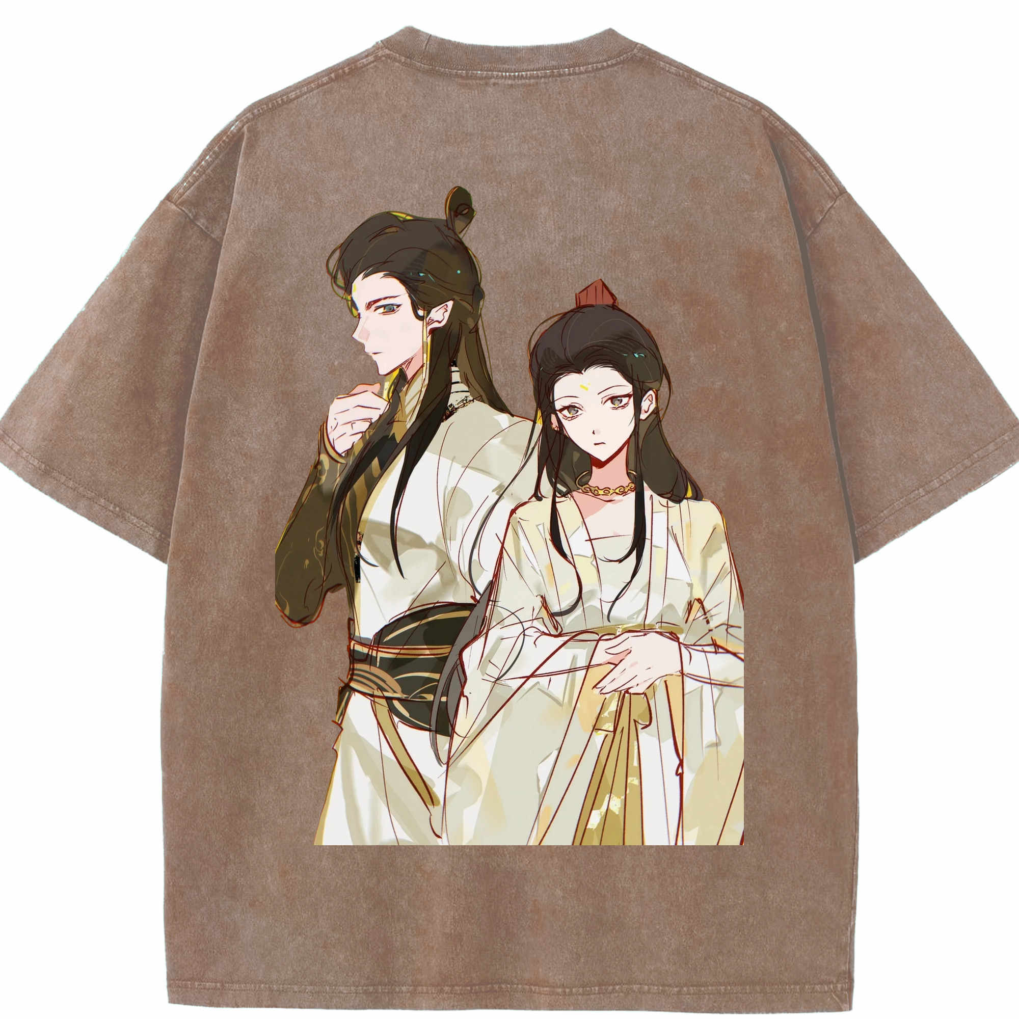（画像用） Ne Zha 2 ナタ 魔童の大暴れ 綿100% ヴィンテージ風 半袖Tシャツ（背面プリント）