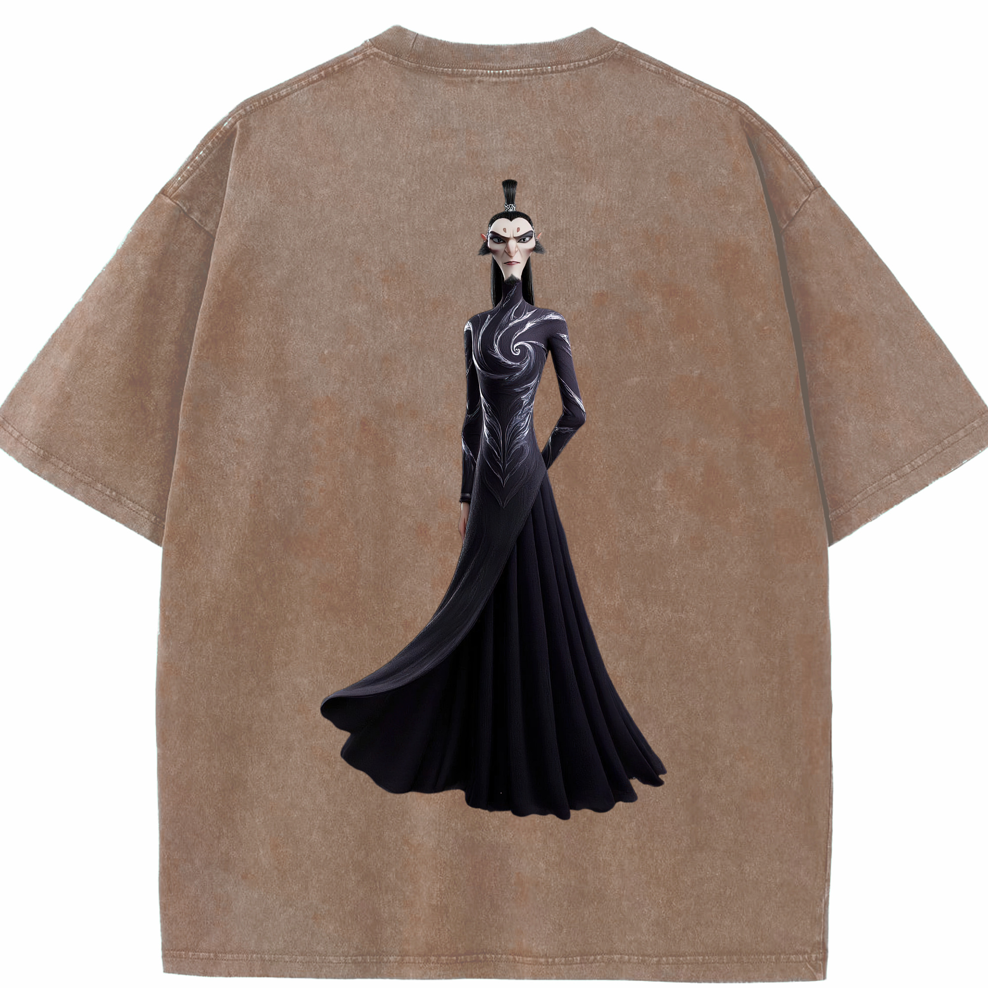 （画像用） Ne Zha 2 ナタ 魔童の大暴れ 綿100% ヴィンテージ風 半袖Tシャツ（背面プリント）