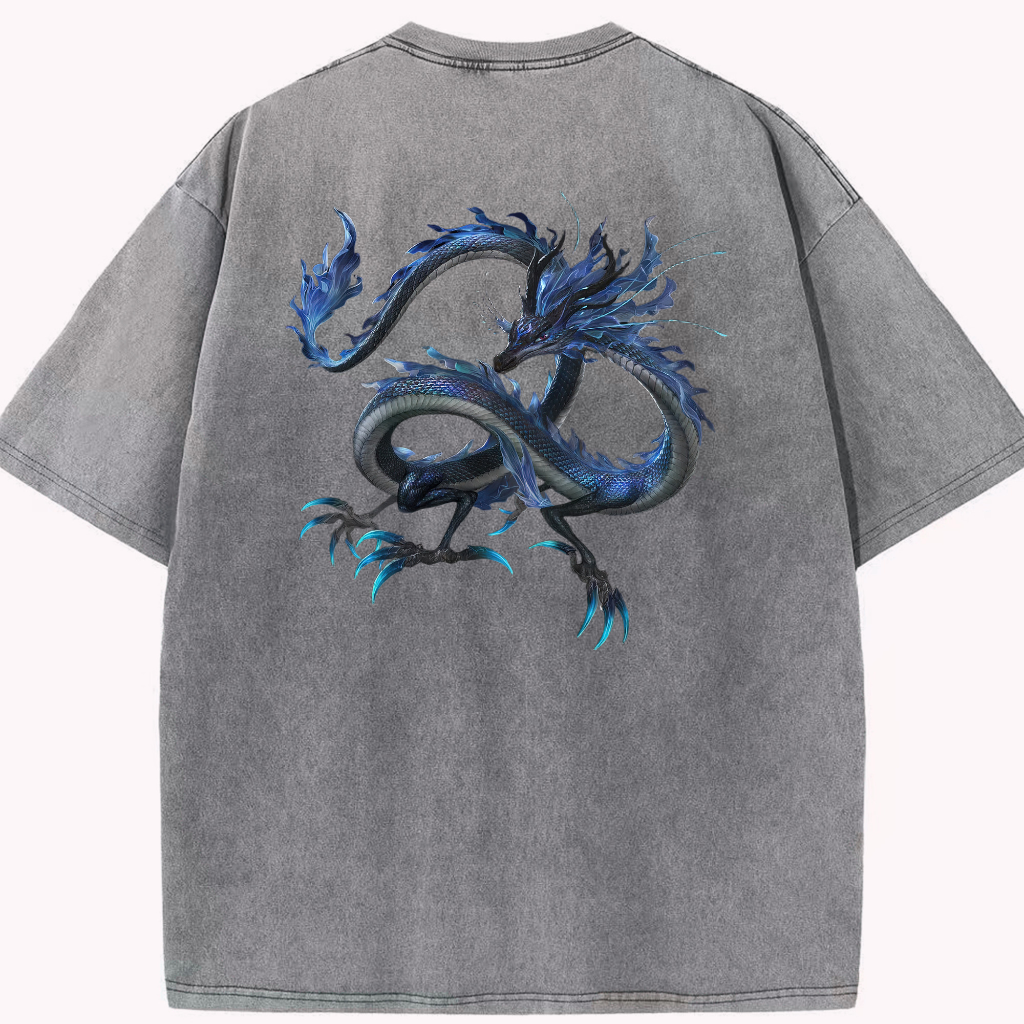 （画像用） Ne Zha 2 ナタ 魔童の大暴れ 綿100% ヴィンテージ風 半袖Tシャツ（背面プリント）