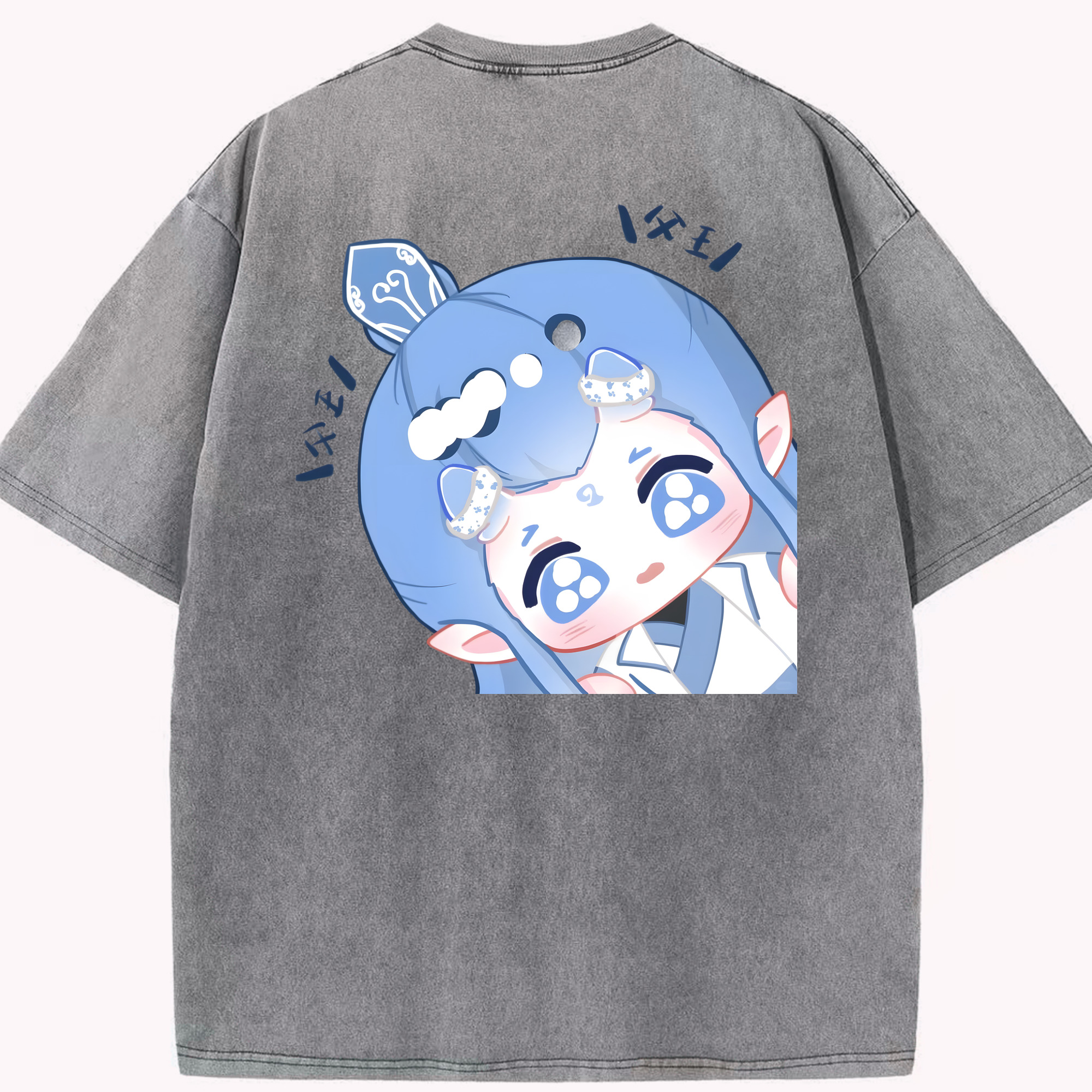 （画像用） Ne Zha 2 ナタ 魔童の大暴れ 綿100% ヴィンテージ風 半袖Tシャツ（背面プリント）