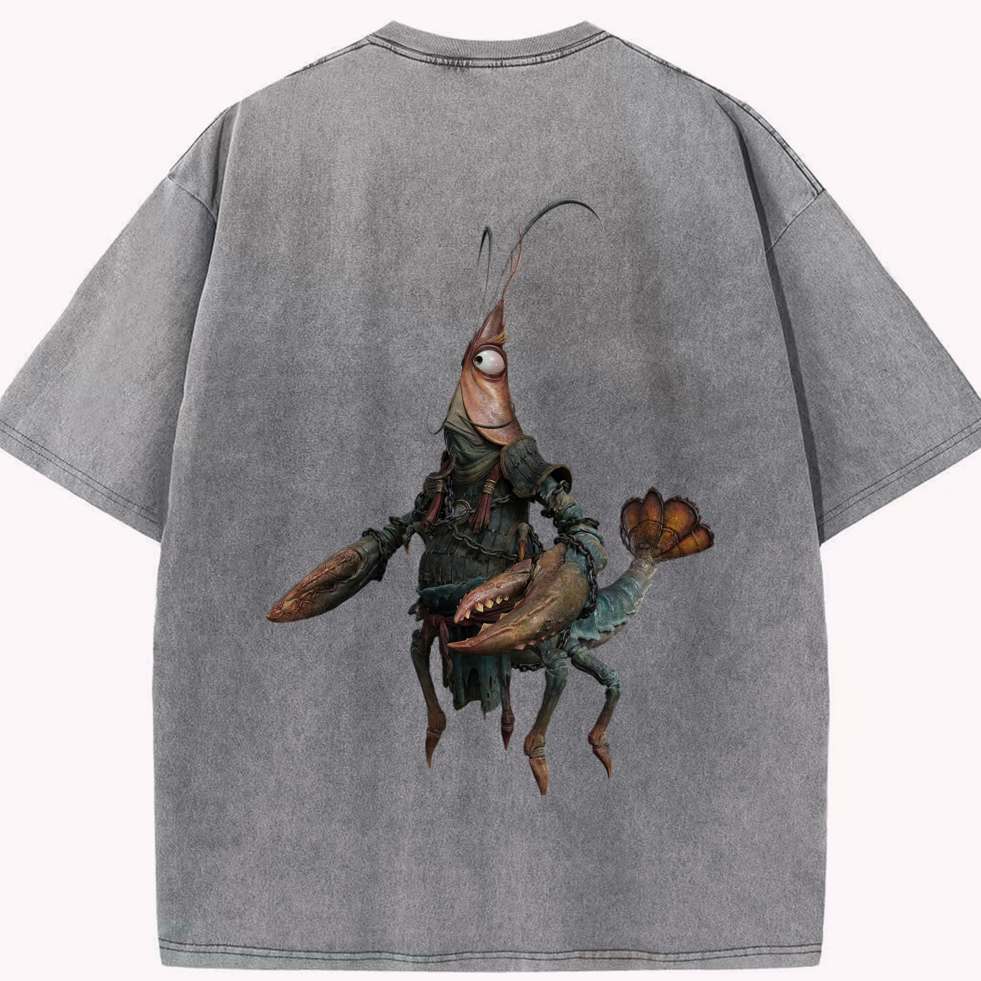 （画像用） Ne Zha 2 ナタ 魔童の大暴れ 綿100% ヴィンテージ風 半袖Tシャツ（背面プリント）