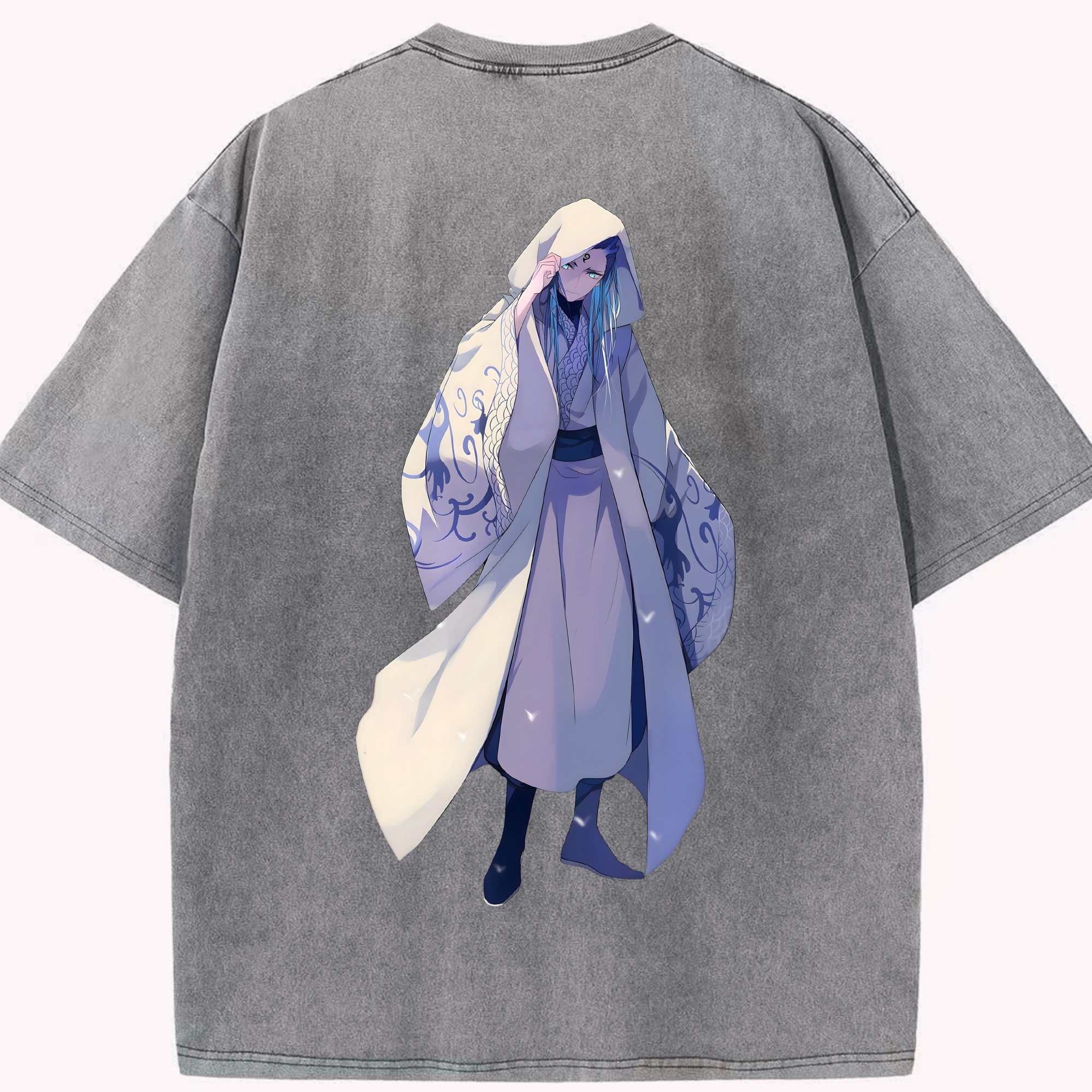 （画像用） Ne Zha 2 ナタ 魔童の大暴れ 綿100% ヴィンテージ風 半袖Tシャツ（背面プリント）