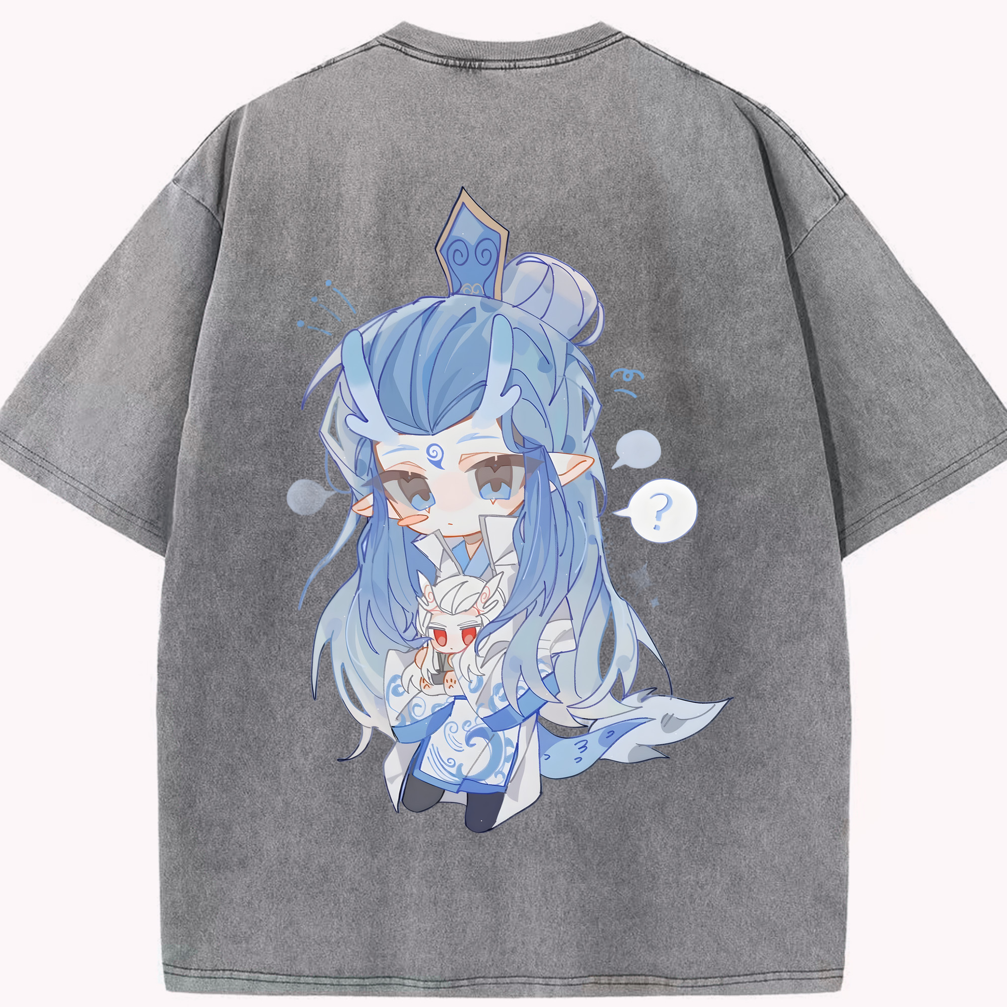 （画像用） Ne Zha 2 ナタ 魔童の大暴れ 綿100% ヴィンテージ風 半袖Tシャツ（背面プリント）