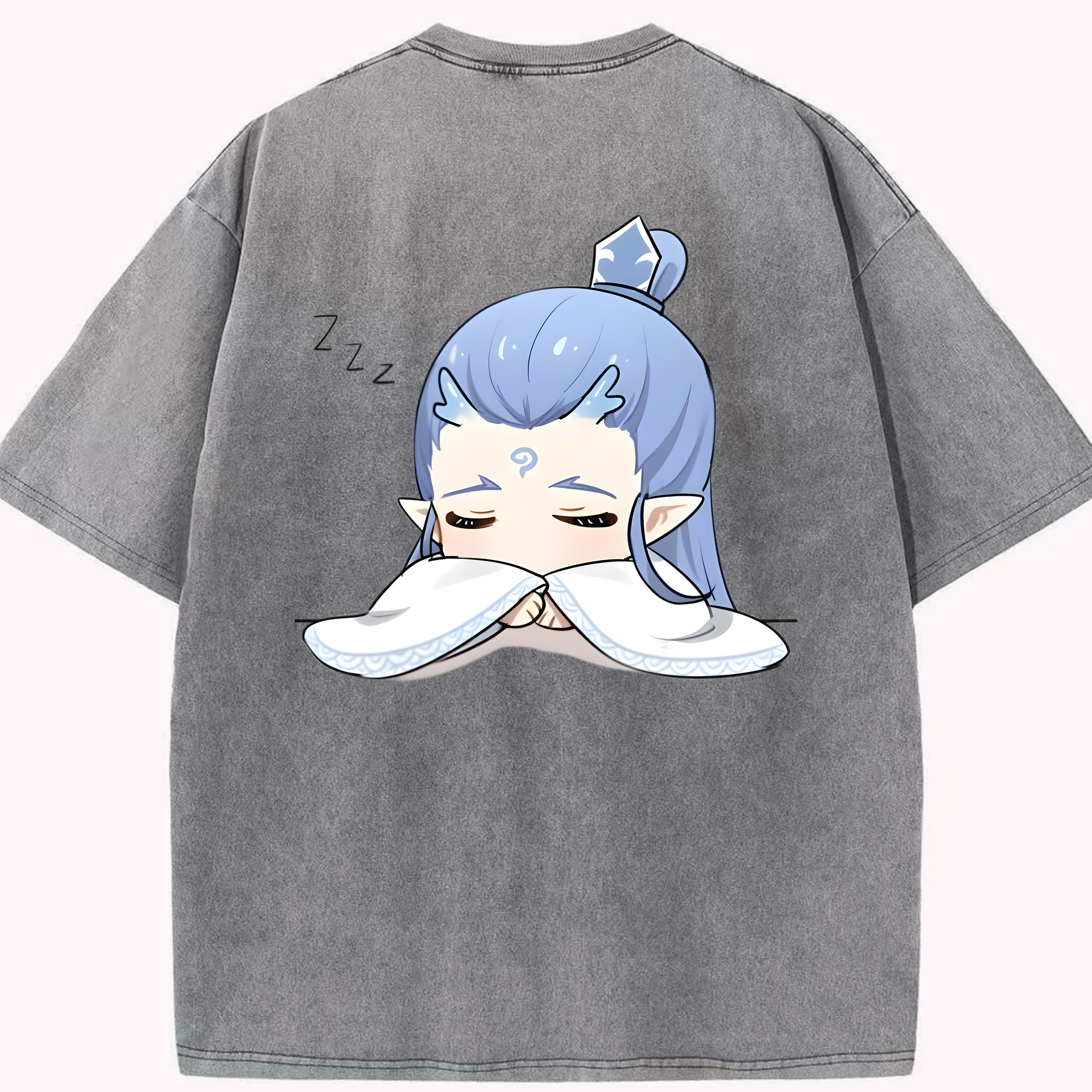 （画像用） Ne Zha 2 ナタ 魔童の大暴れ 綿100% ヴィンテージ風 半袖Tシャツ（背面プリント）