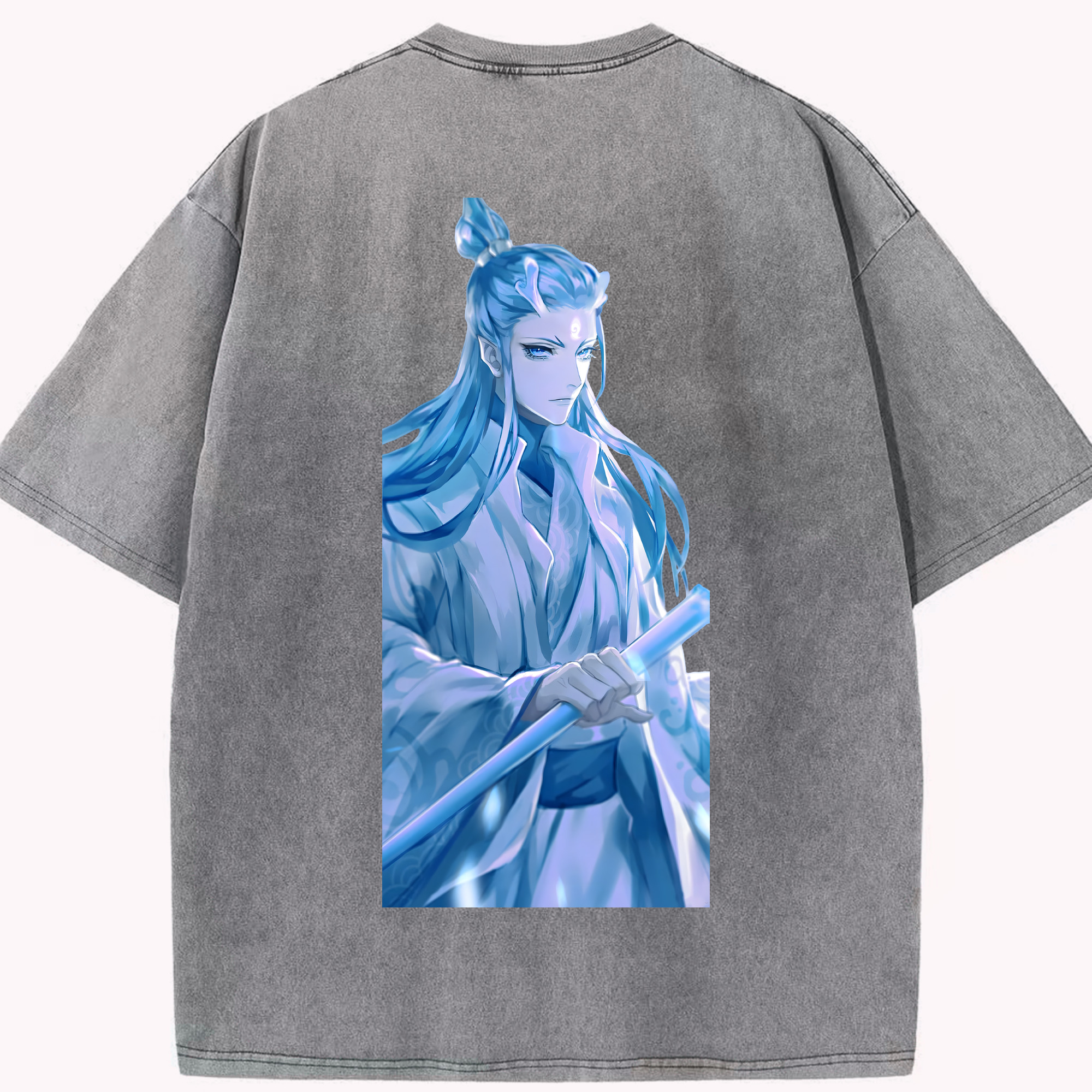 （画像用） Ne Zha 2 ナタ 魔童の大暴れ 綿100% ヴィンテージ風 半袖Tシャツ（背面プリント）