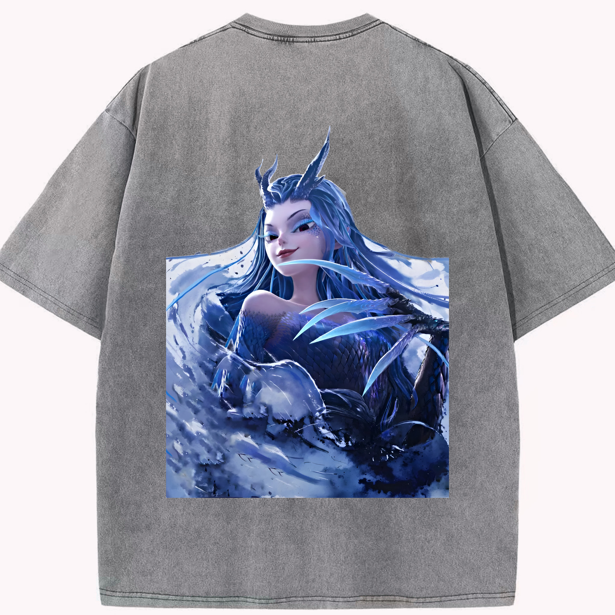 （画像用） Ne Zha 2 ナタ 魔童の大暴れ 綿100% ヴィンテージ風 半袖Tシャツ（背面プリント）