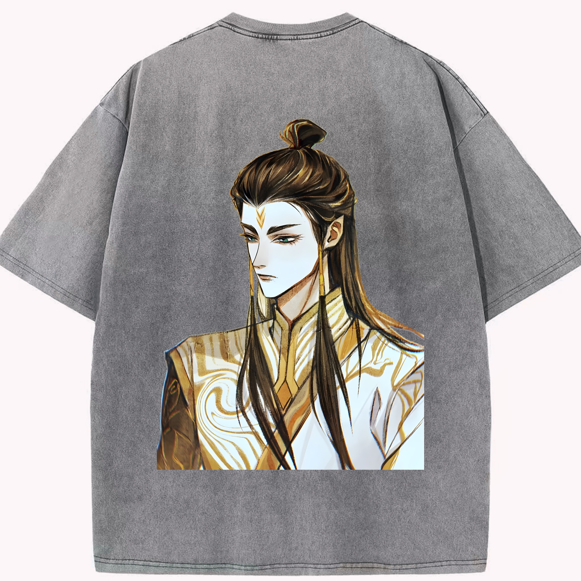 （画像用） Ne Zha 2 ナタ 魔童の大暴れ 綿100% ヴィンテージ風 半袖Tシャツ（背面プリント）