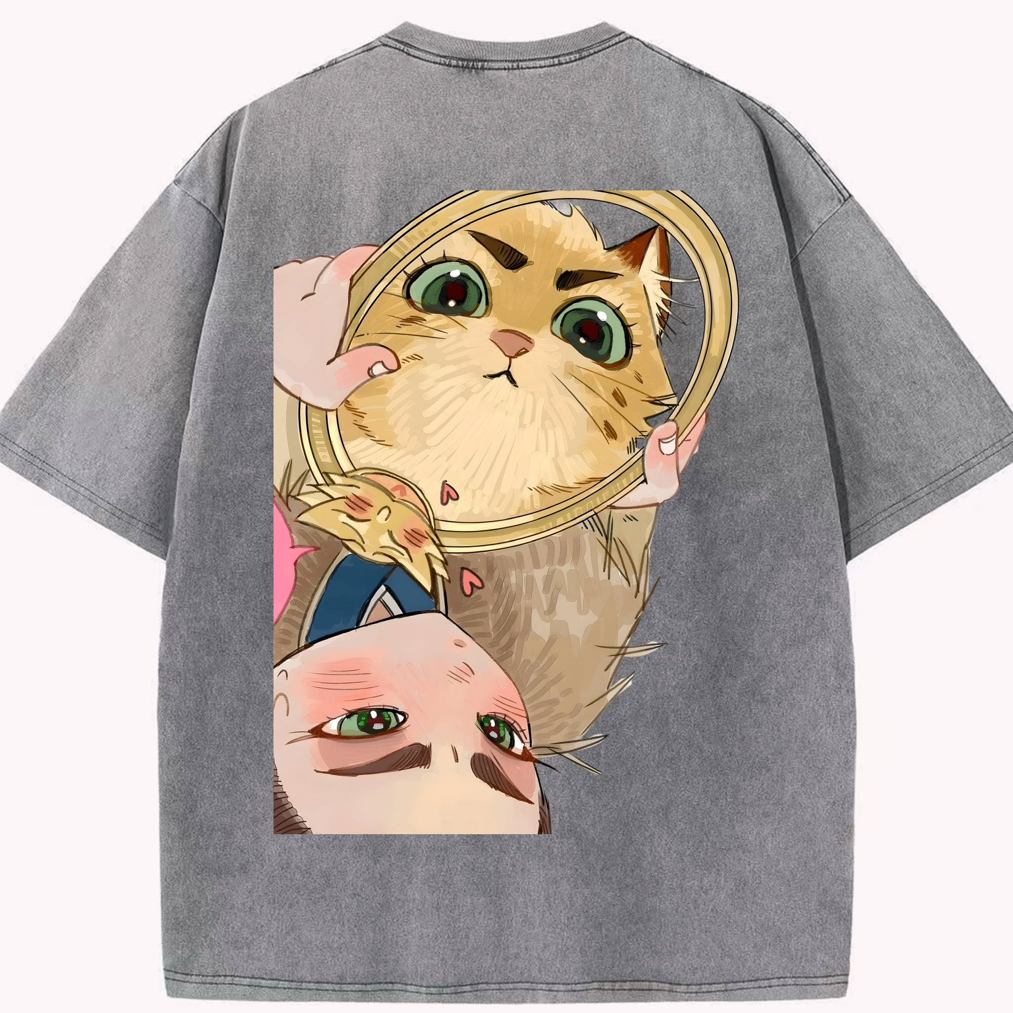 （画像用） Ne Zha 2 ナタ 魔童の大暴れ 綿100% ヴィンテージ風 半袖Tシャツ（背面プリント）