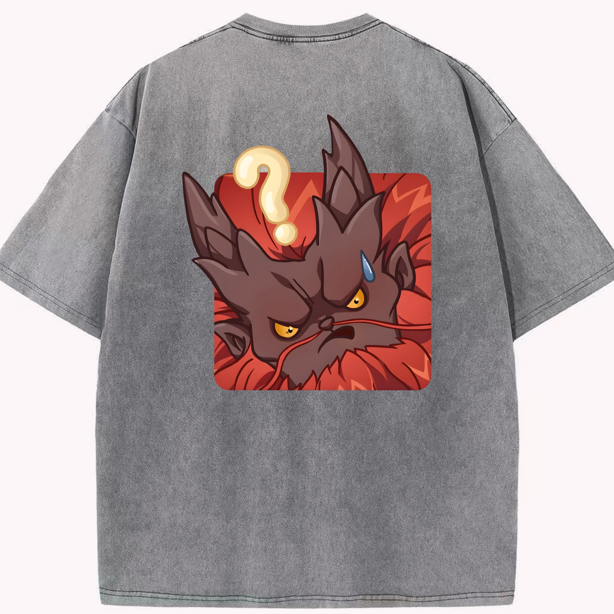 （画像用） Ne Zha 2 ナタ 魔童の大暴れ 綿100% ヴィンテージ風 半袖Tシャツ（背面プリント）
