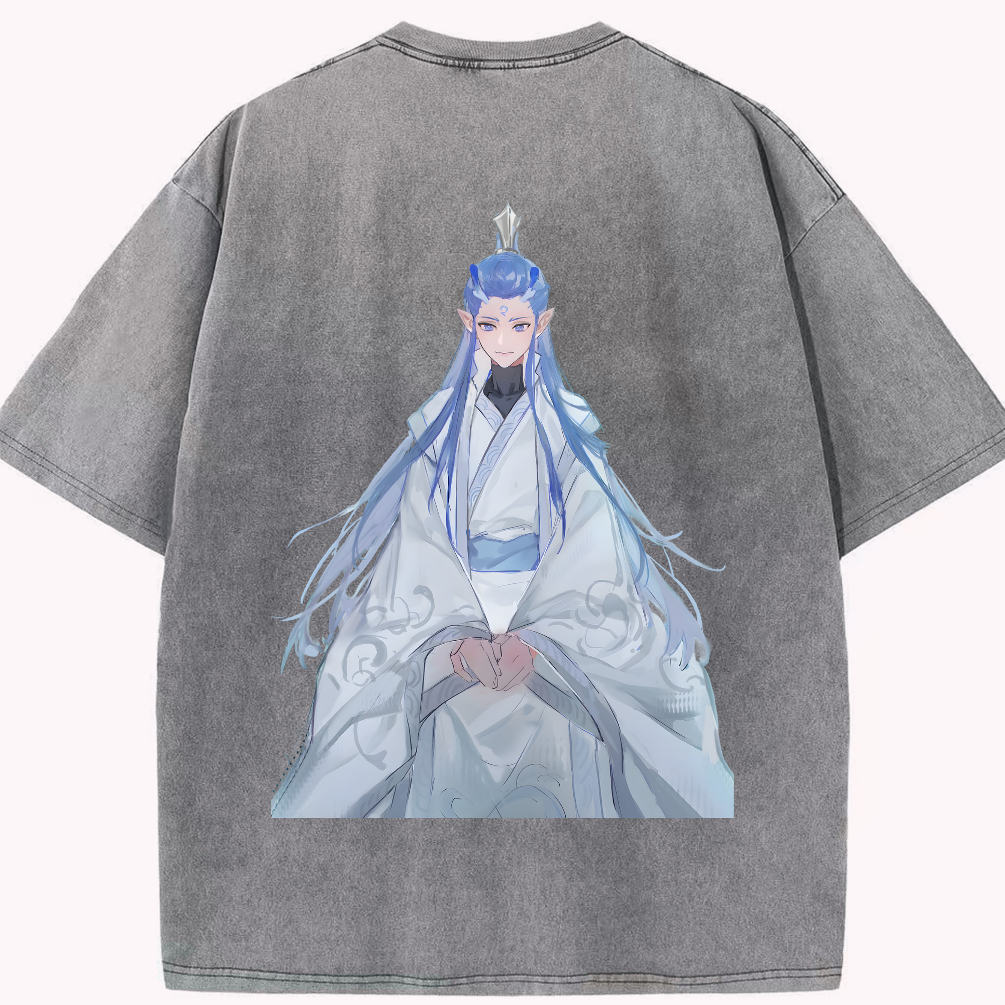 （画像用） Ne Zha 2 ナタ 魔童の大暴れ 綿100% ヴィンテージ風 半袖Tシャツ（背面プリント）