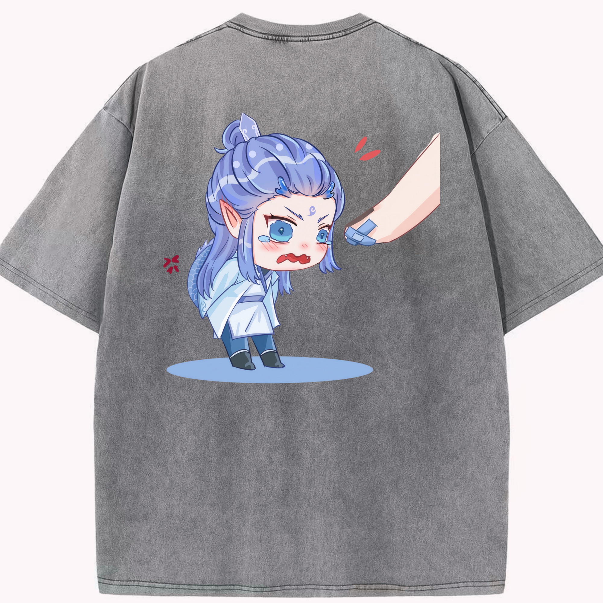 （画像用） Ne Zha 2 ナタ 魔童の大暴れ 綿100% ヴィンテージ風 半袖Tシャツ（背面プリント）