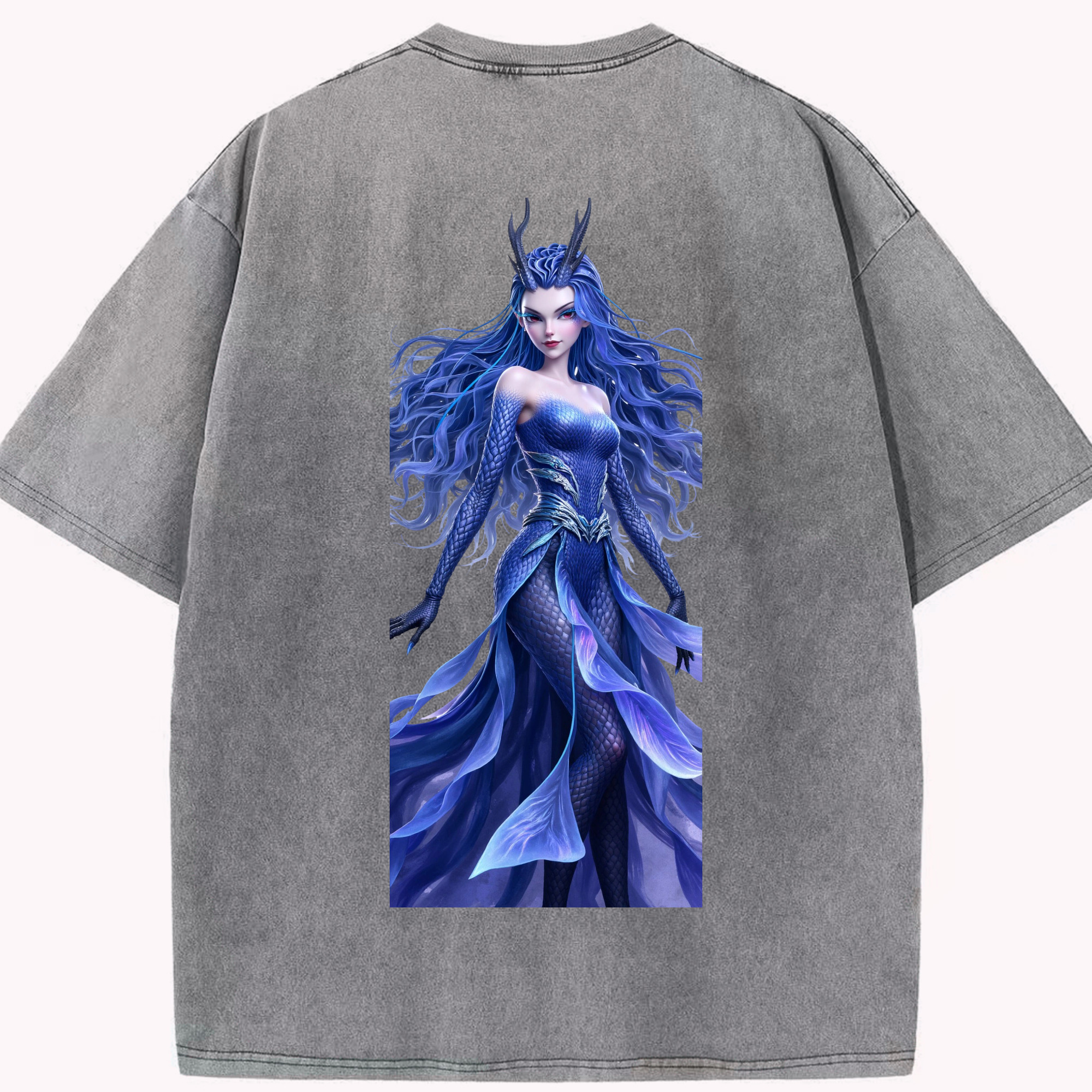 （画像用） Ne Zha 2 ナタ 魔童の大暴れ 綿100% ヴィンテージ風 半袖Tシャツ（背面プリント）