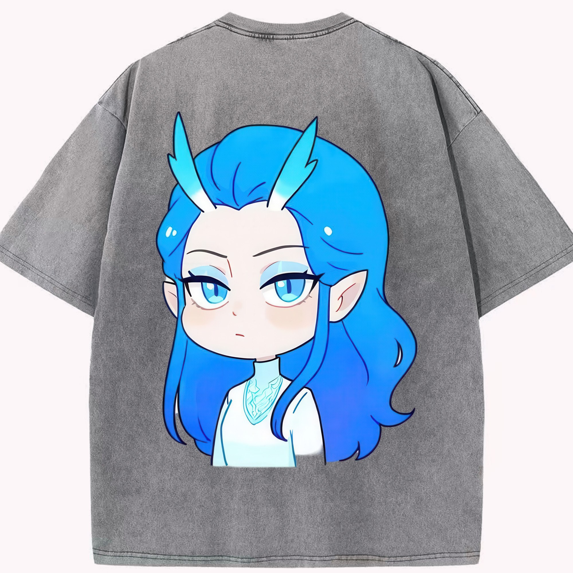 （画像用） Ne Zha 2 ナタ 魔童の大暴れ 綿100% ヴィンテージ風 半袖Tシャツ（背面プリント）