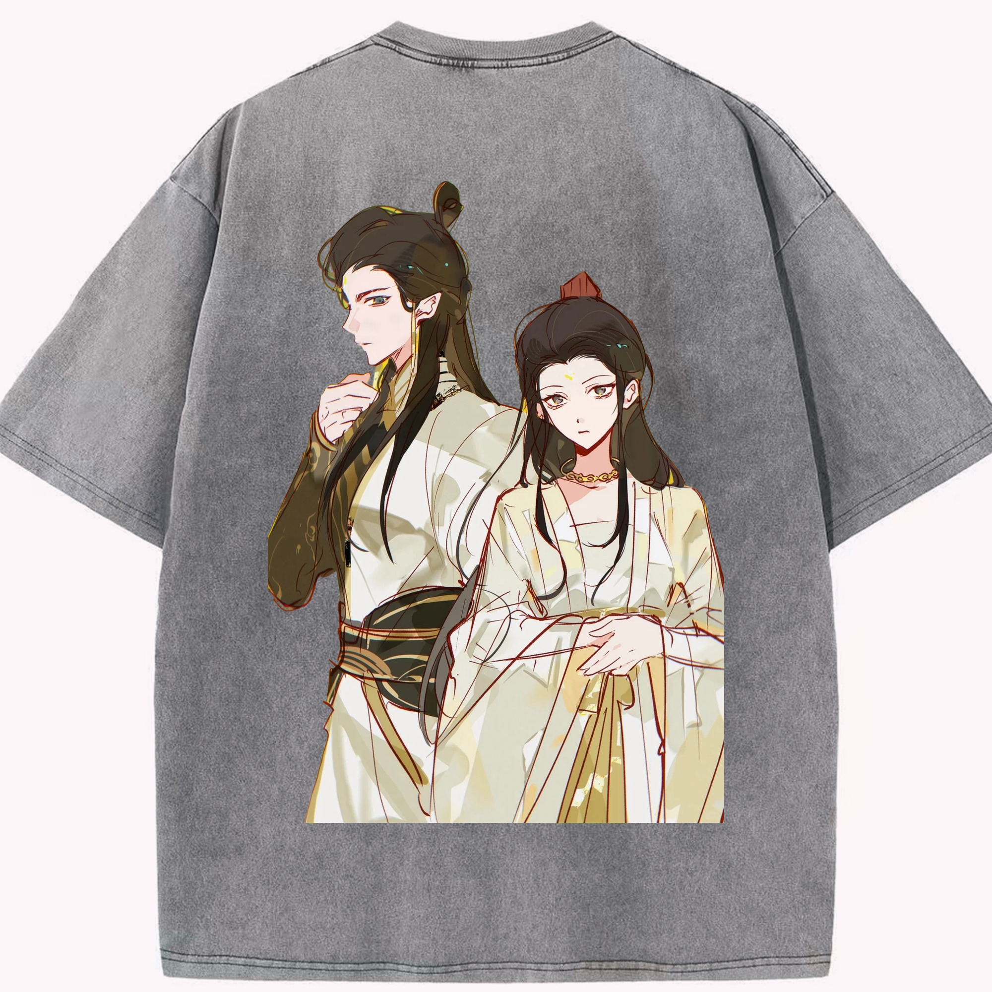 （画像用） Ne Zha 2 ナタ 魔童の大暴れ 綿100% ヴィンテージ風 半袖Tシャツ（背面プリント）