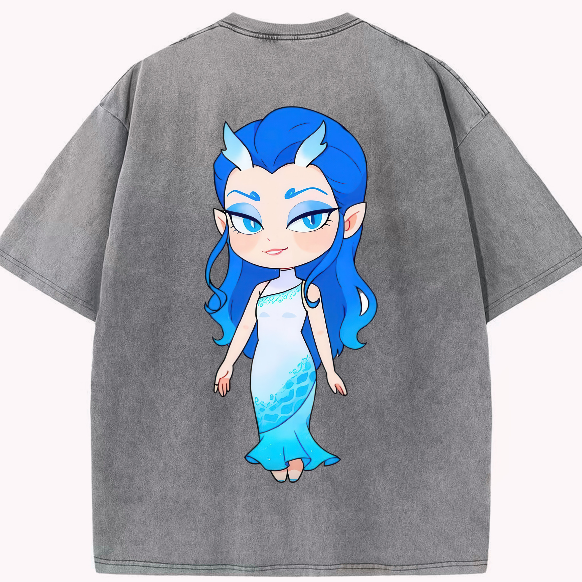 （画像用） Ne Zha 2 ナタ 魔童の大暴れ 綿100% ヴィンテージ風 半袖Tシャツ（背面プリント）