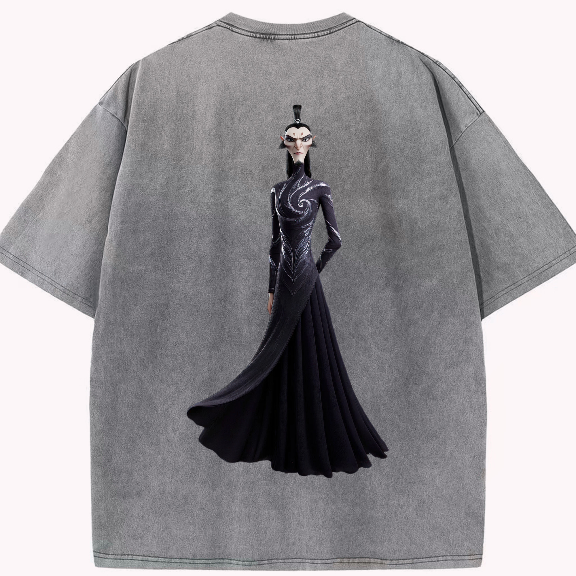 （画像用） Ne Zha 2 ナタ 魔童の大暴れ 綿100% ヴィンテージ風 半袖Tシャツ（背面プリント）