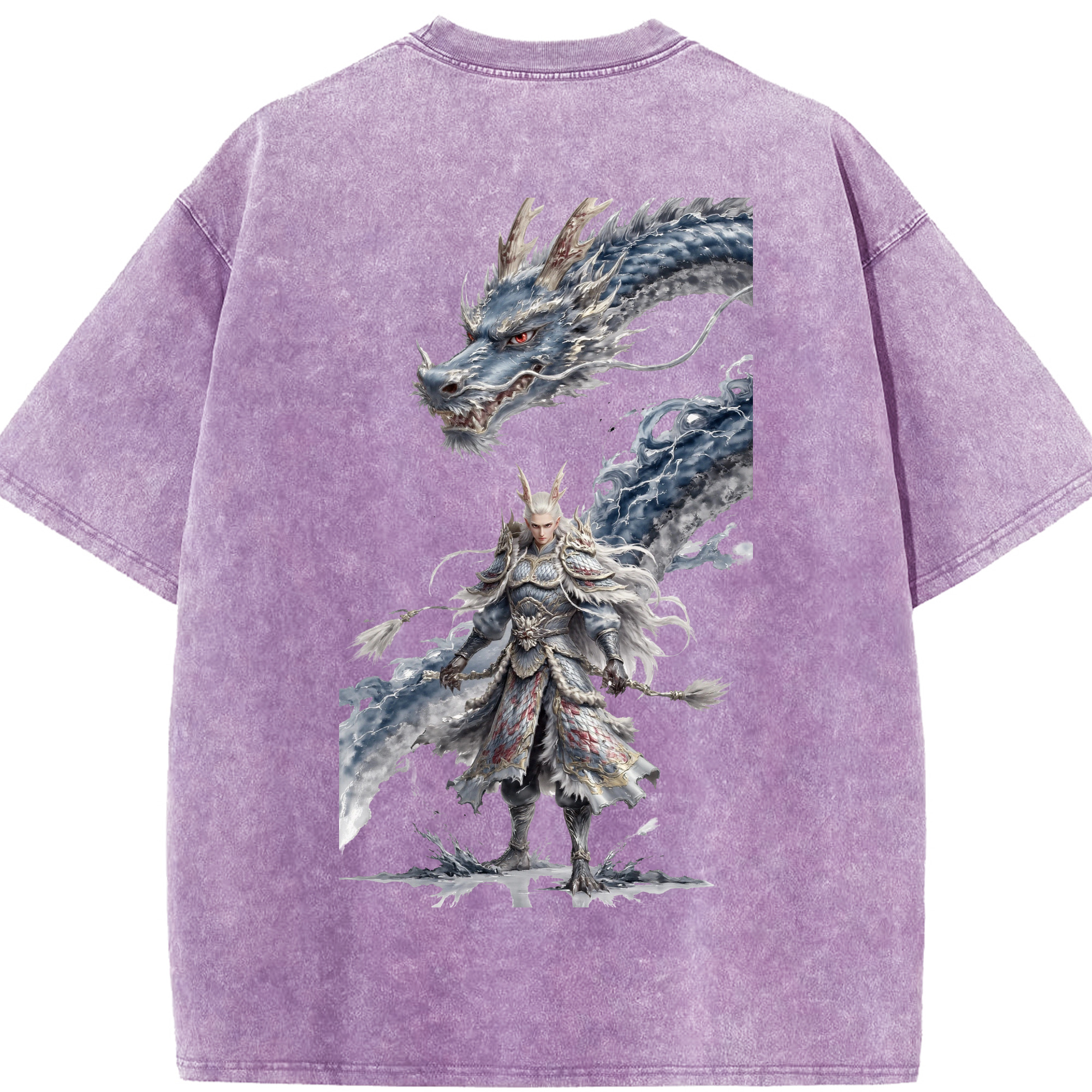 （画像用） Ne Zha 2 ナタ 魔童の大暴れ 綿100% ヴィンテージ風 半袖Tシャツ（背面プリント）