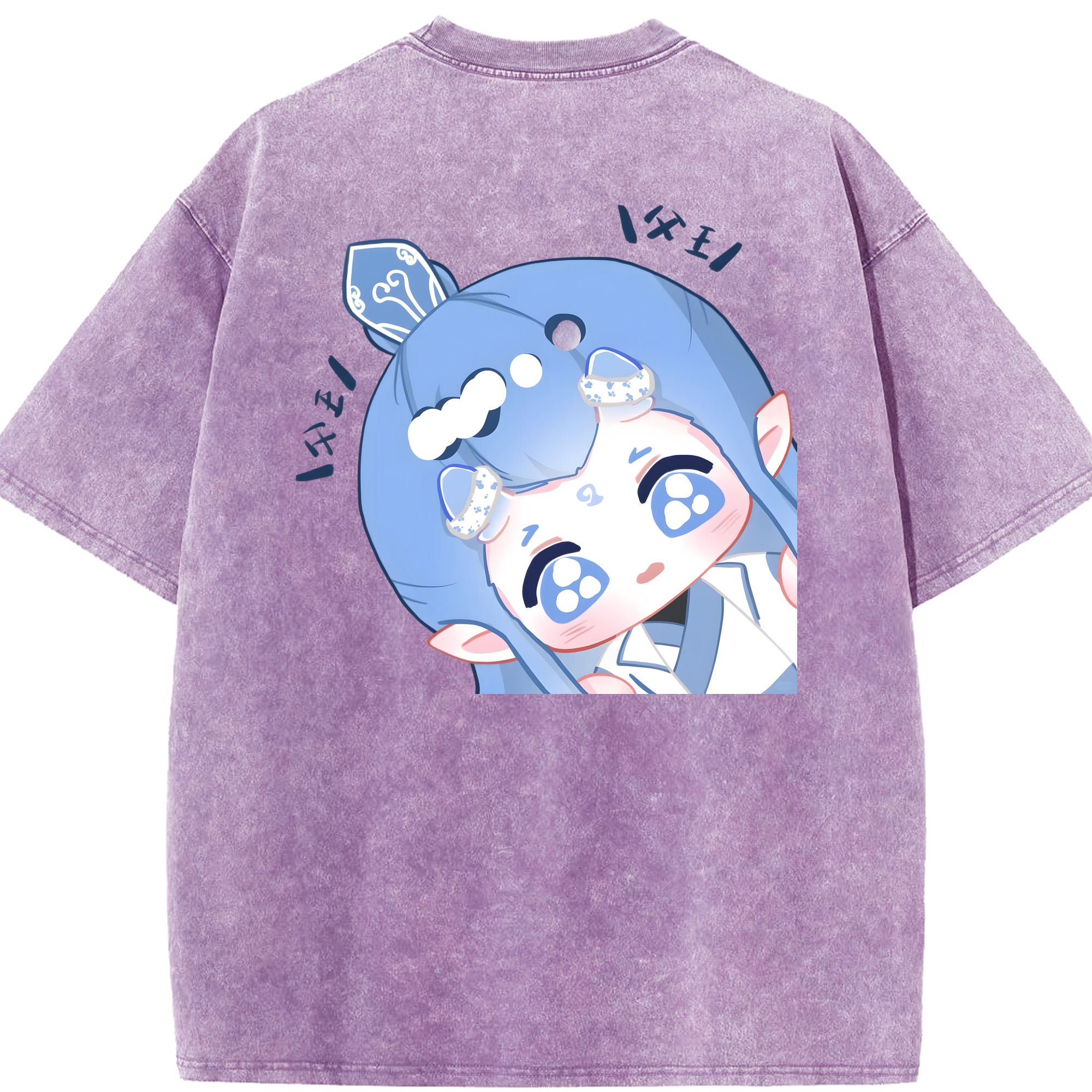 （画像用） Ne Zha 2 ナタ 魔童の大暴れ 綿100% ヴィンテージ風 半袖Tシャツ（背面プリント）
