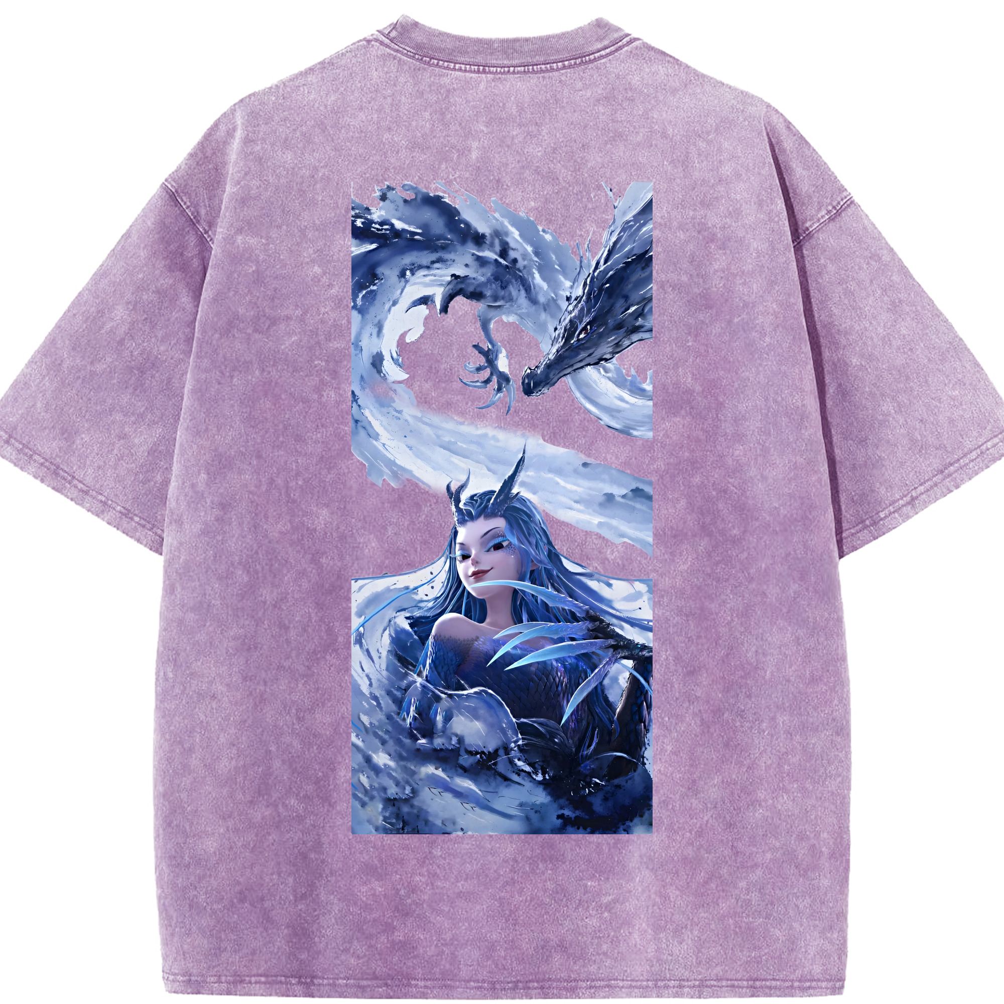 （画像用） Ne Zha 2 ナタ 魔童の大暴れ 綿100% ヴィンテージ風 半袖Tシャツ（背面プリント）