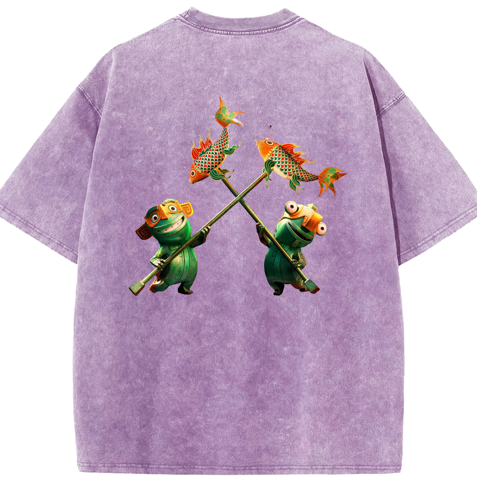 （画像用） Ne Zha 2 ナタ 魔童の大暴れ 綿100% ヴィンテージ風 半袖Tシャツ（背面プリント）