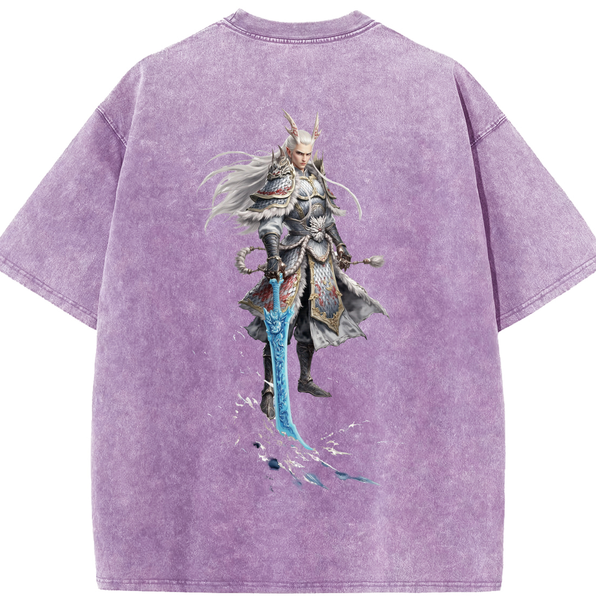 （画像用） Ne Zha 2 ナタ 魔童の大暴れ 綿100% ヴィンテージ風 半袖Tシャツ（背面プリント）