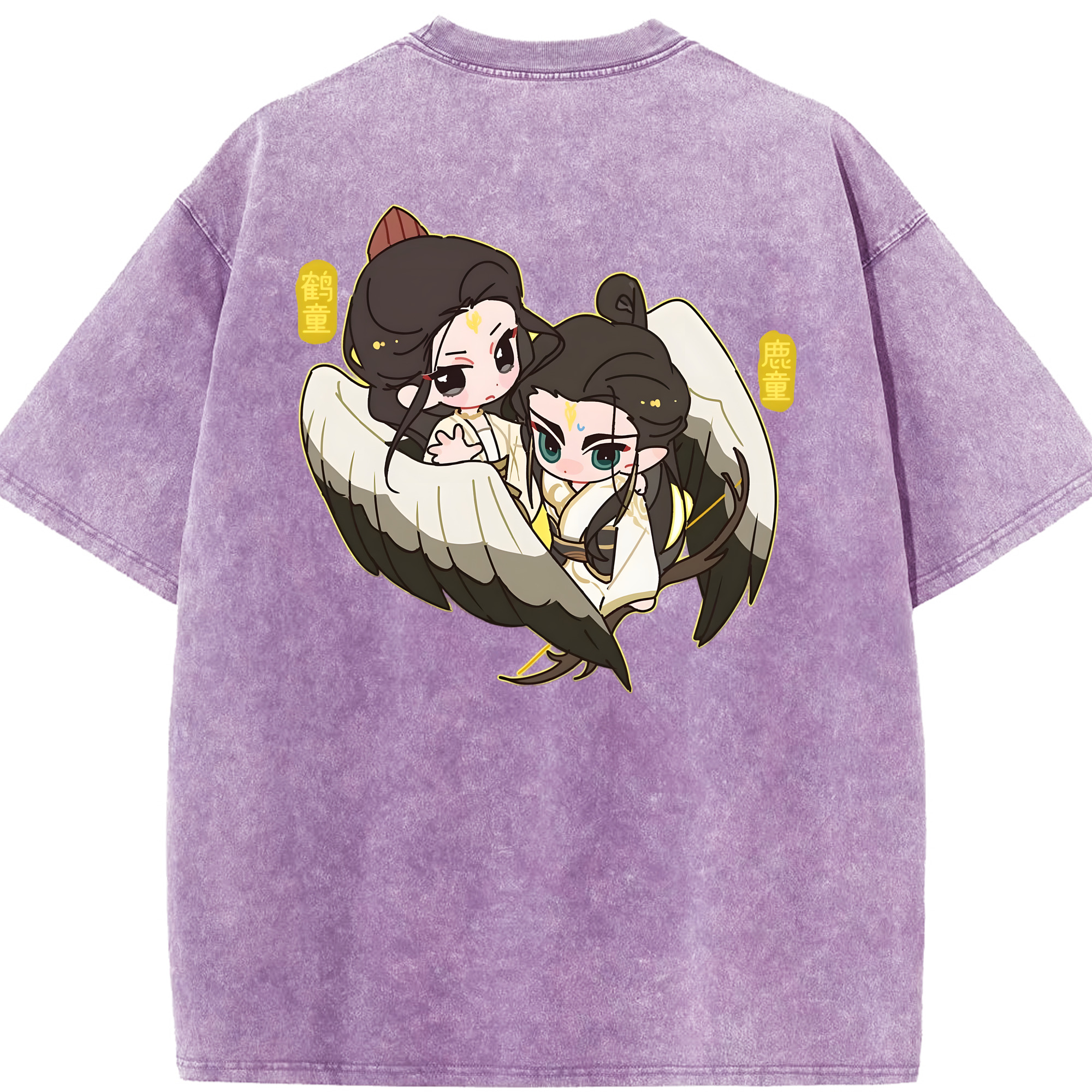 （画像用） Ne Zha 2 ナタ 魔童の大暴れ 綿100% ヴィンテージ風 半袖Tシャツ（背面プリント）