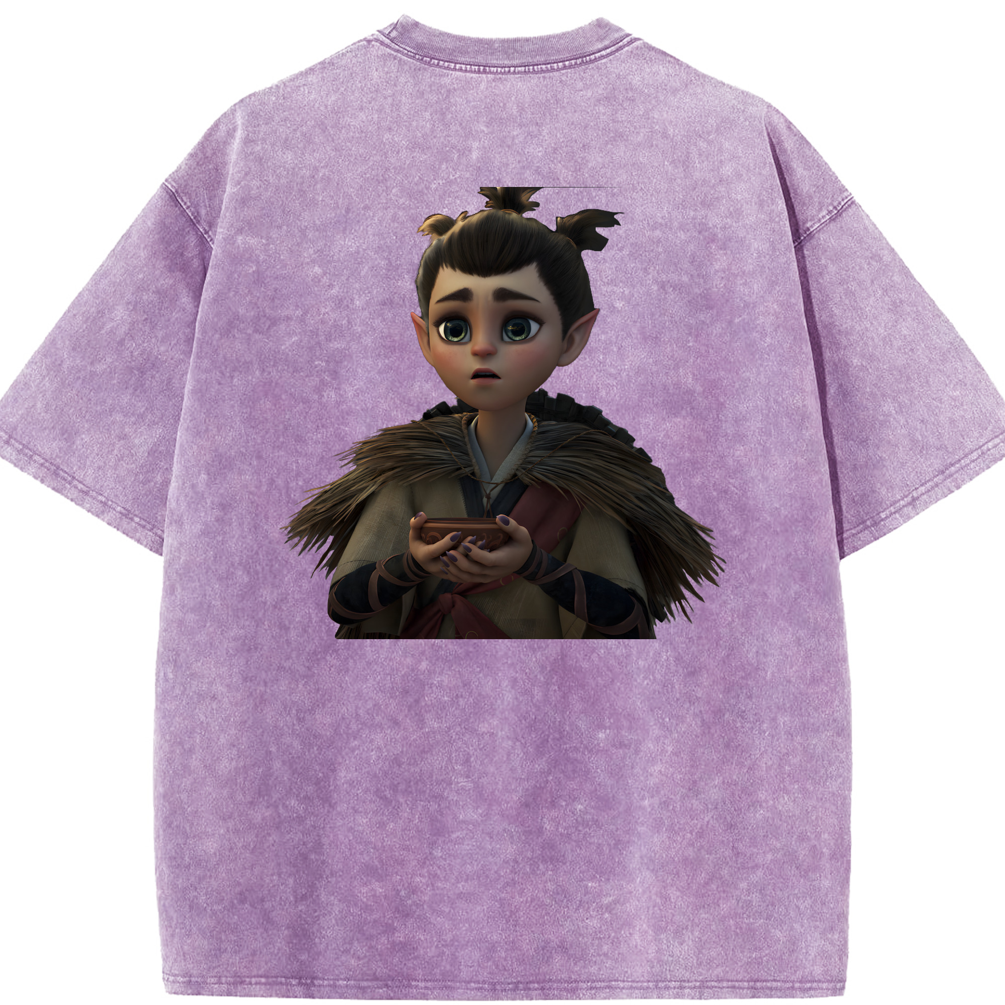 （画像用） Ne Zha 2 ナタ 魔童の大暴れ 綿100% ヴィンテージ風 半袖Tシャツ（背面プリント）
