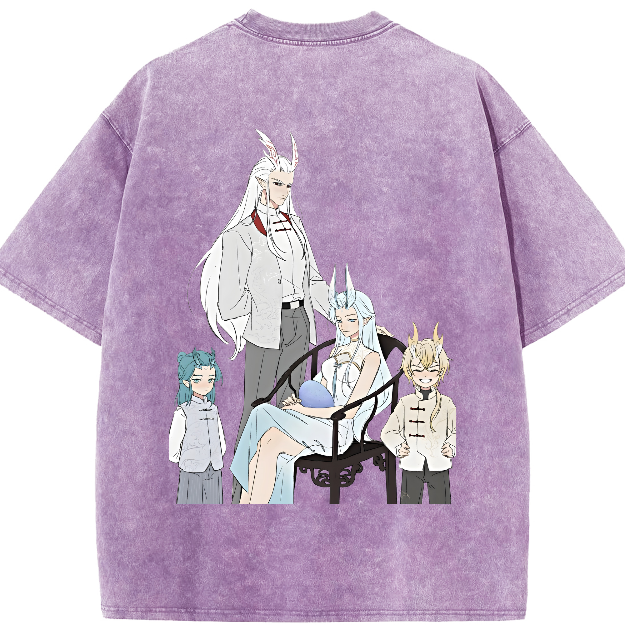（画像用） Ne Zha 2 ナタ 魔童の大暴れ 綿100% ヴィンテージ風 半袖Tシャツ（背面プリント）