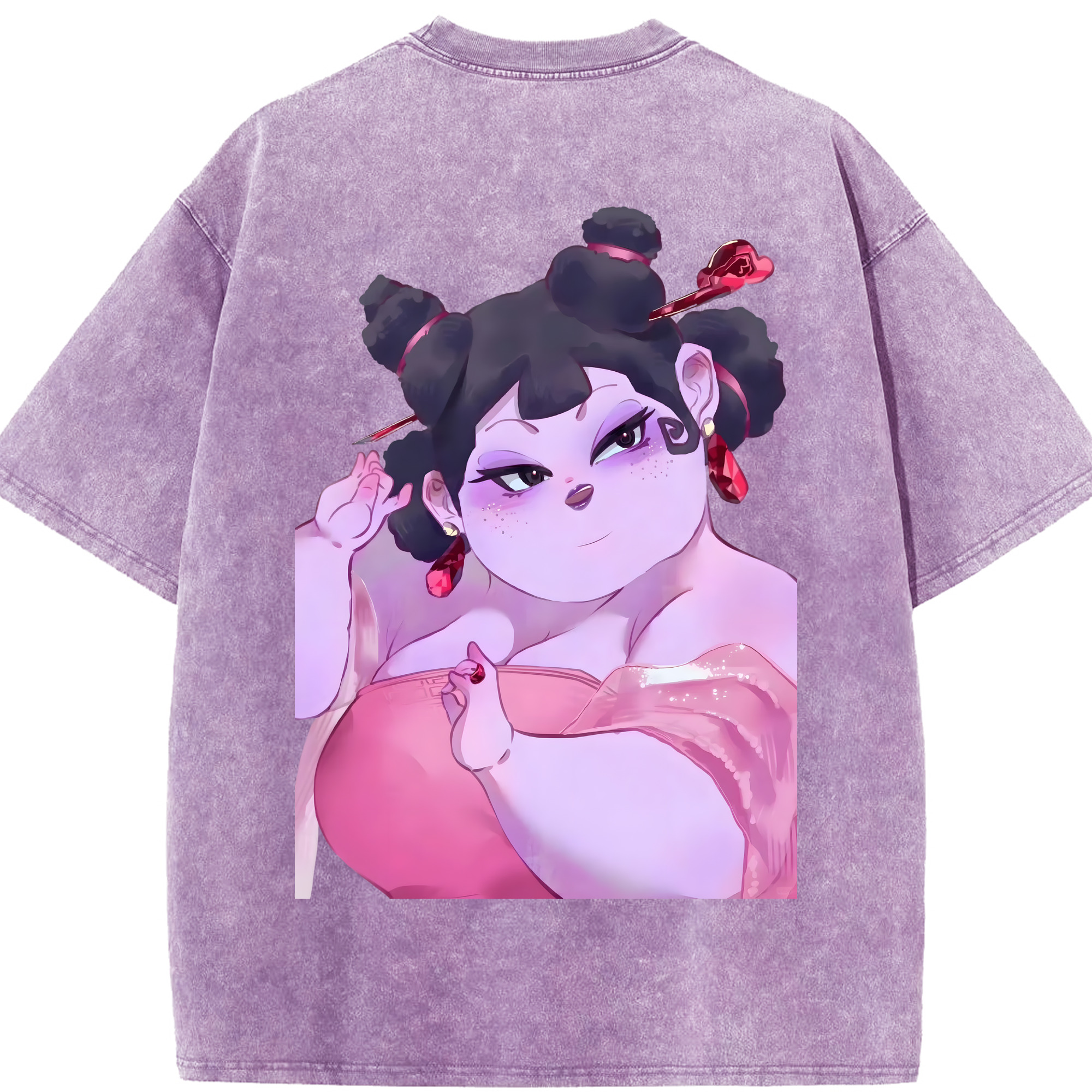 （画像用） Ne Zha 2 ナタ 魔童の大暴れ 綿100% ヴィンテージ風 半袖Tシャツ（背面プリント）