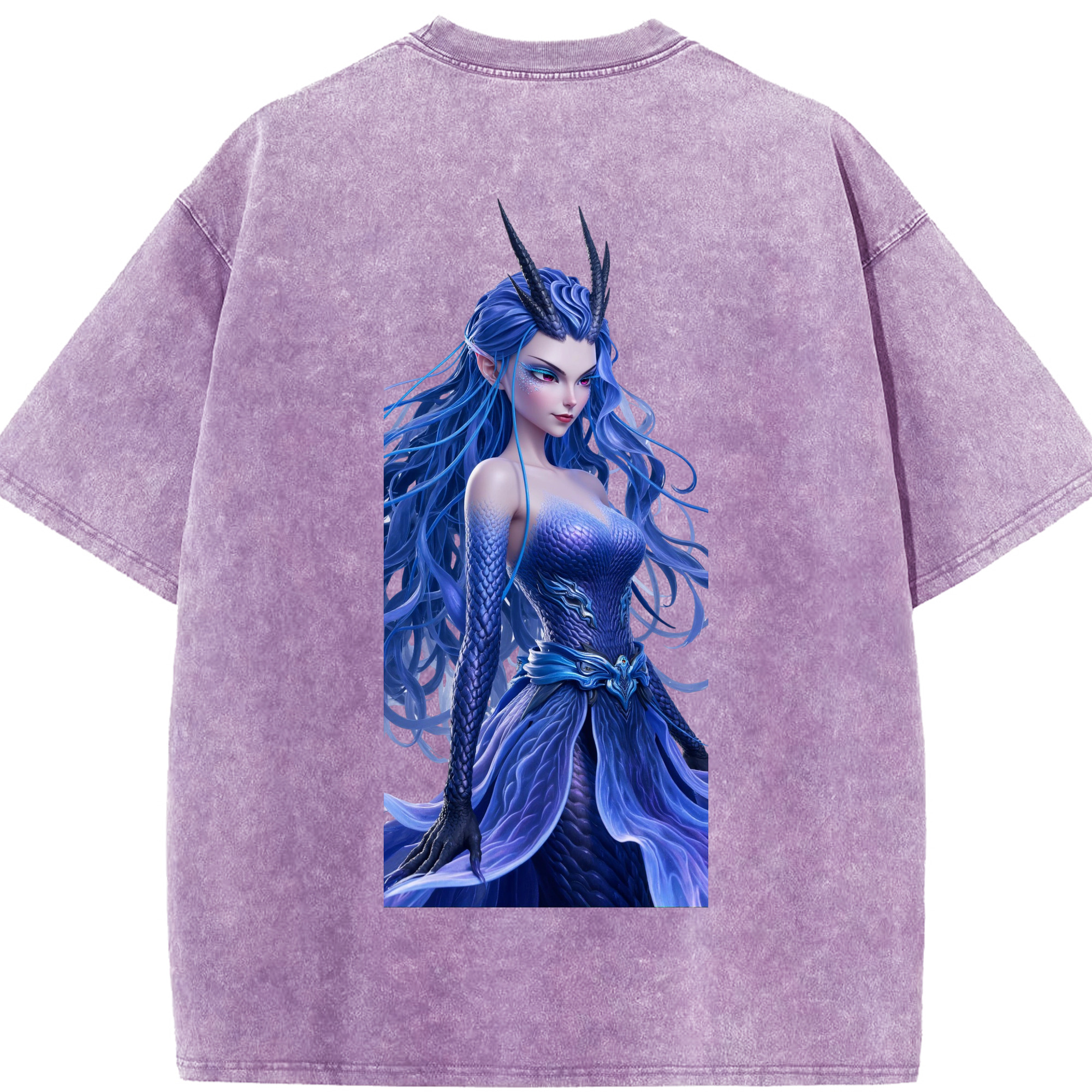（画像用） Ne Zha 2 ナタ 魔童の大暴れ 綿100% ヴィンテージ風 半袖Tシャツ（背面プリント）