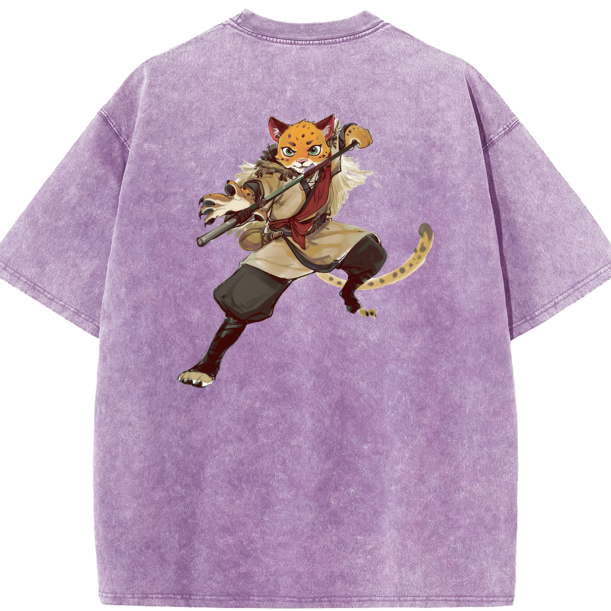 （画像用） Ne Zha 2 ナタ 魔童の大暴れ 綿100% ヴィンテージ風 半袖Tシャツ（背面プリント）