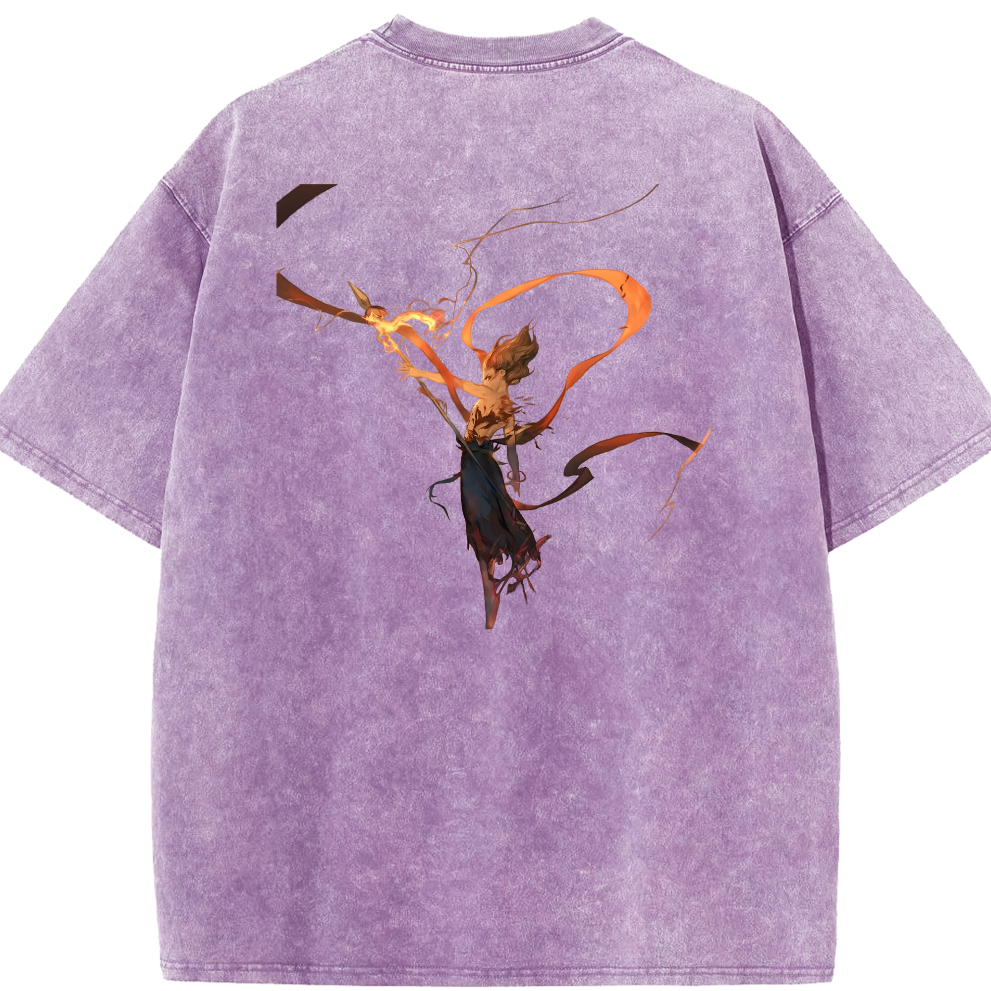 （画像用） Ne Zha 2 ナタ 魔童の大暴れ 綿100% ヴィンテージ風 半袖Tシャツ（背面プリント）