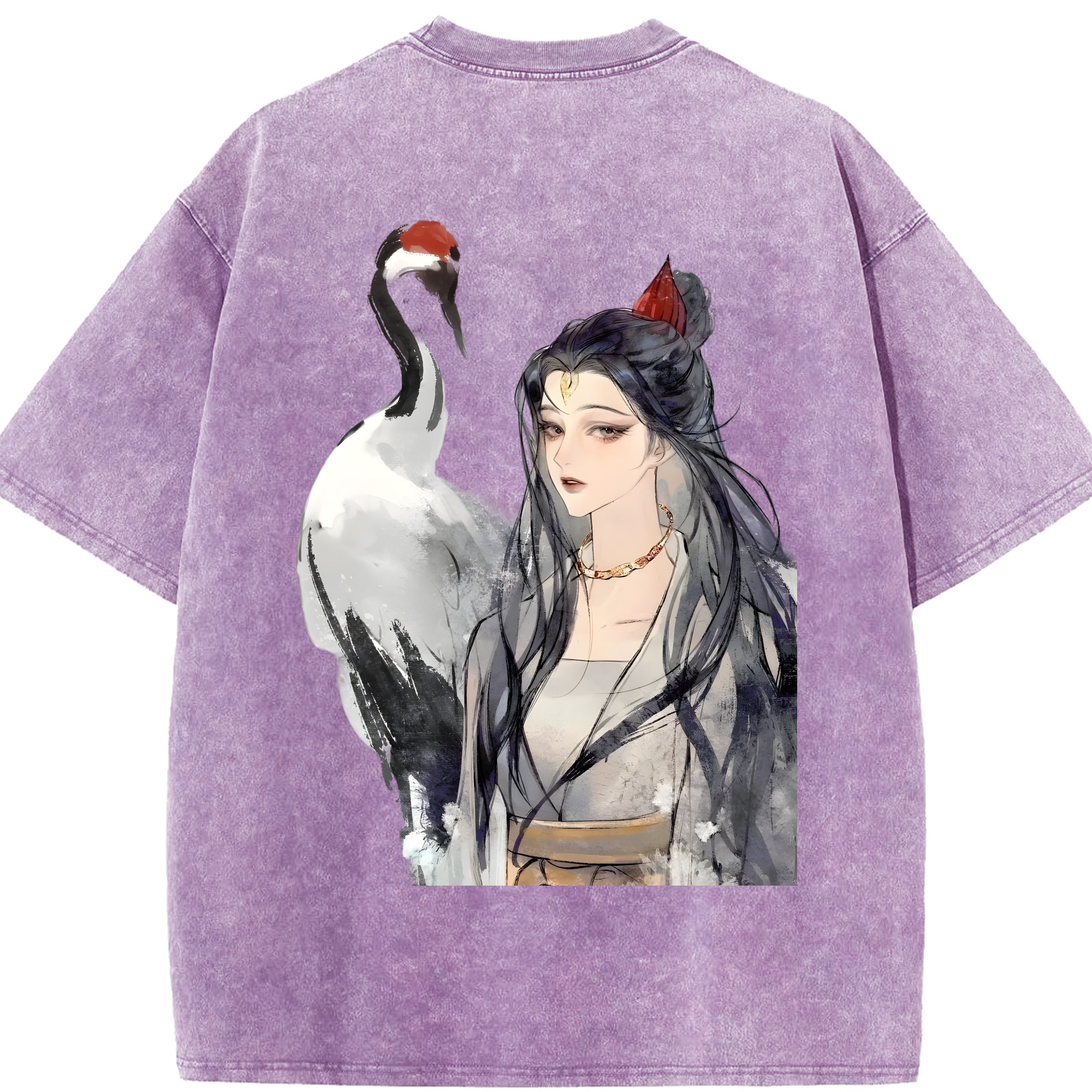 （画像用） Ne Zha 2 ナタ 魔童の大暴れ 綿100% ヴィンテージ風 半袖Tシャツ（背面プリント）