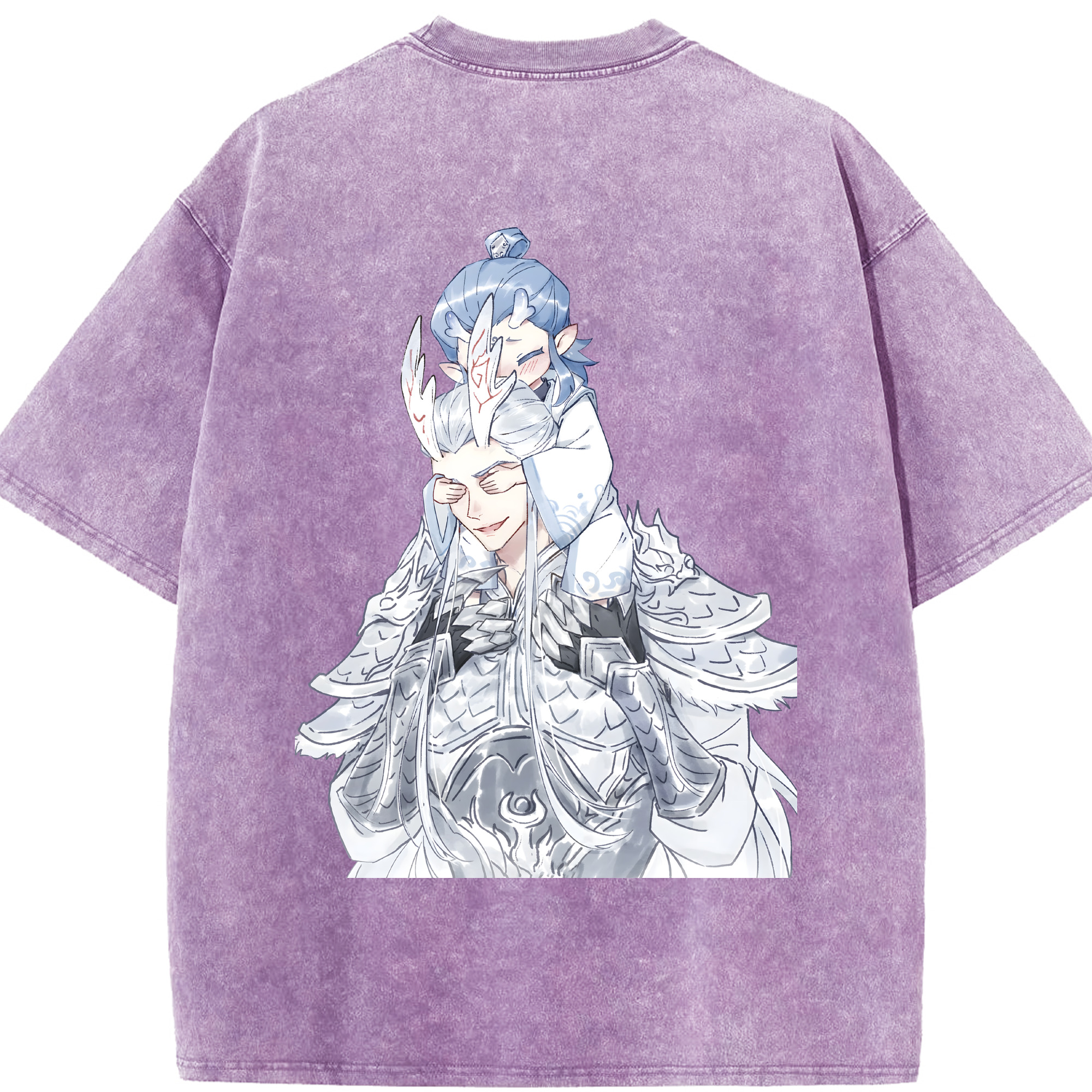 （画像用） Ne Zha 2 ナタ 魔童の大暴れ 綿100% ヴィンテージ風 半袖Tシャツ（背面プリント）