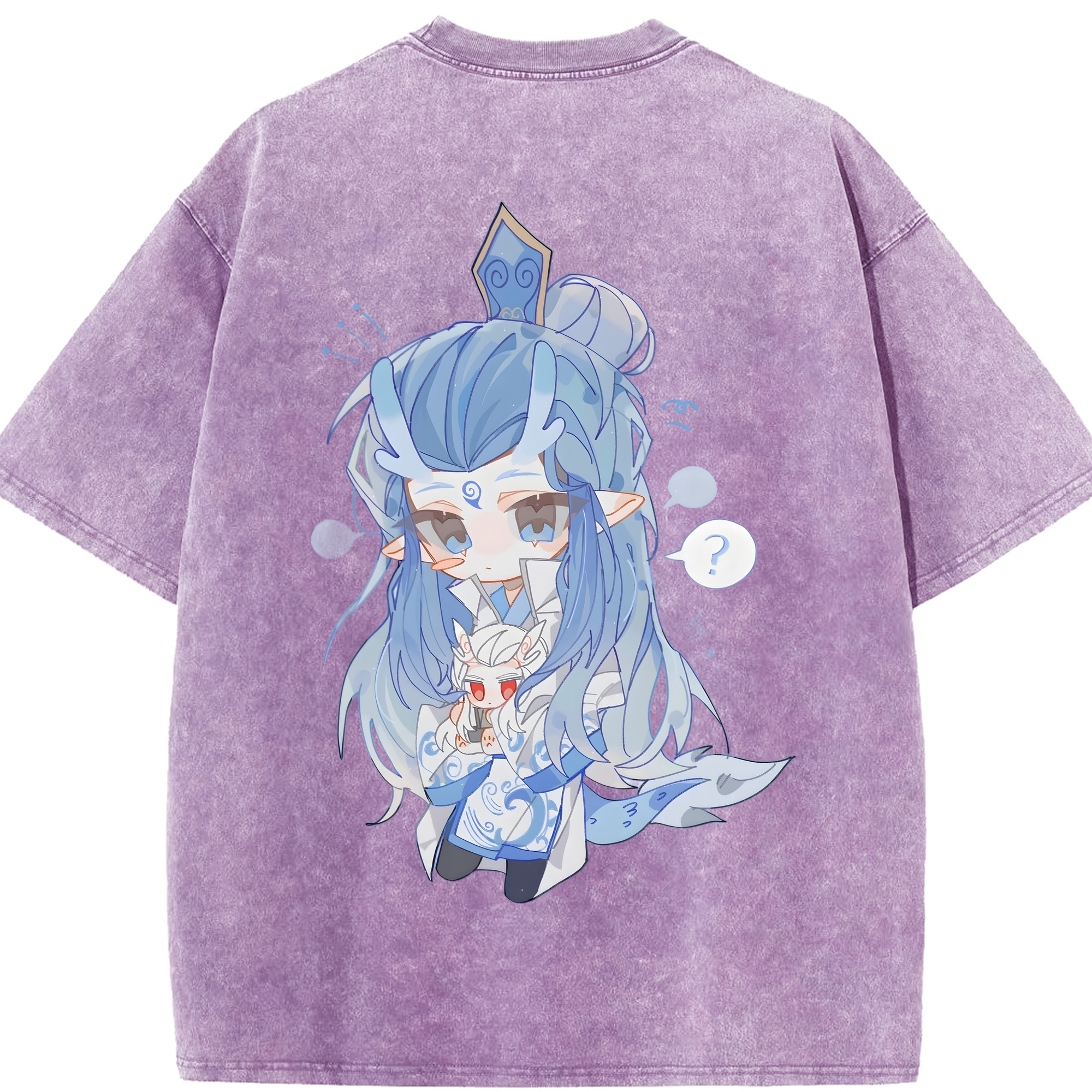 （画像用） Ne Zha 2 ナタ 魔童の大暴れ 綿100% ヴィンテージ風 半袖Tシャツ（背面プリント）