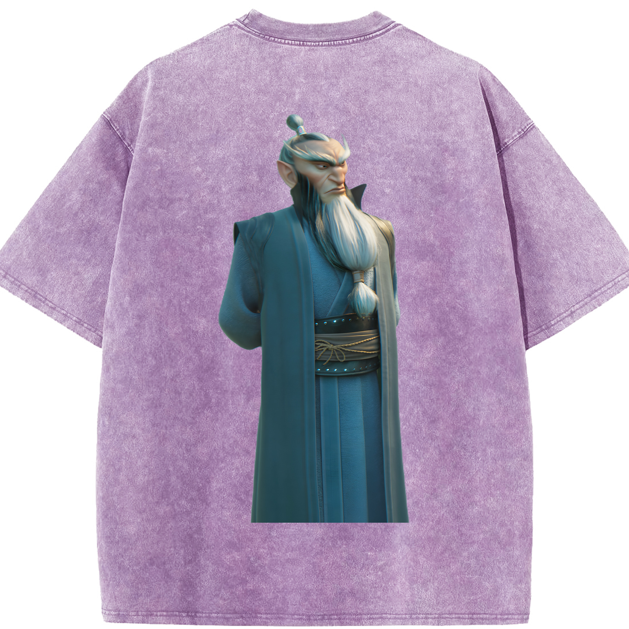 （画像用） Ne Zha 2 ナタ 魔童の大暴れ 綿100% ヴィンテージ風 半袖Tシャツ（背面プリント）