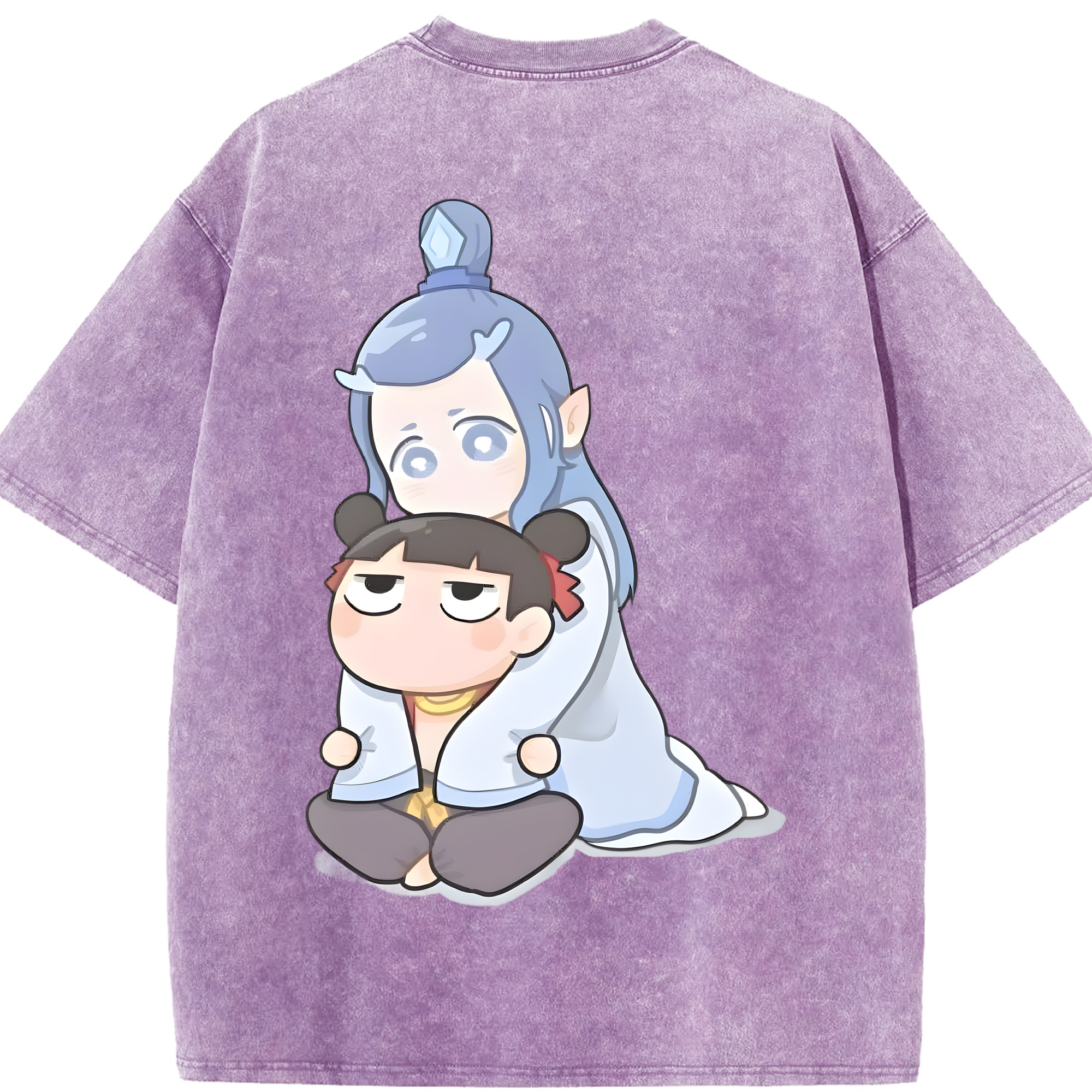 （画像用） Ne Zha 2 ナタ 魔童の大暴れ 綿100% ヴィンテージ風 半袖Tシャツ（背面プリント）