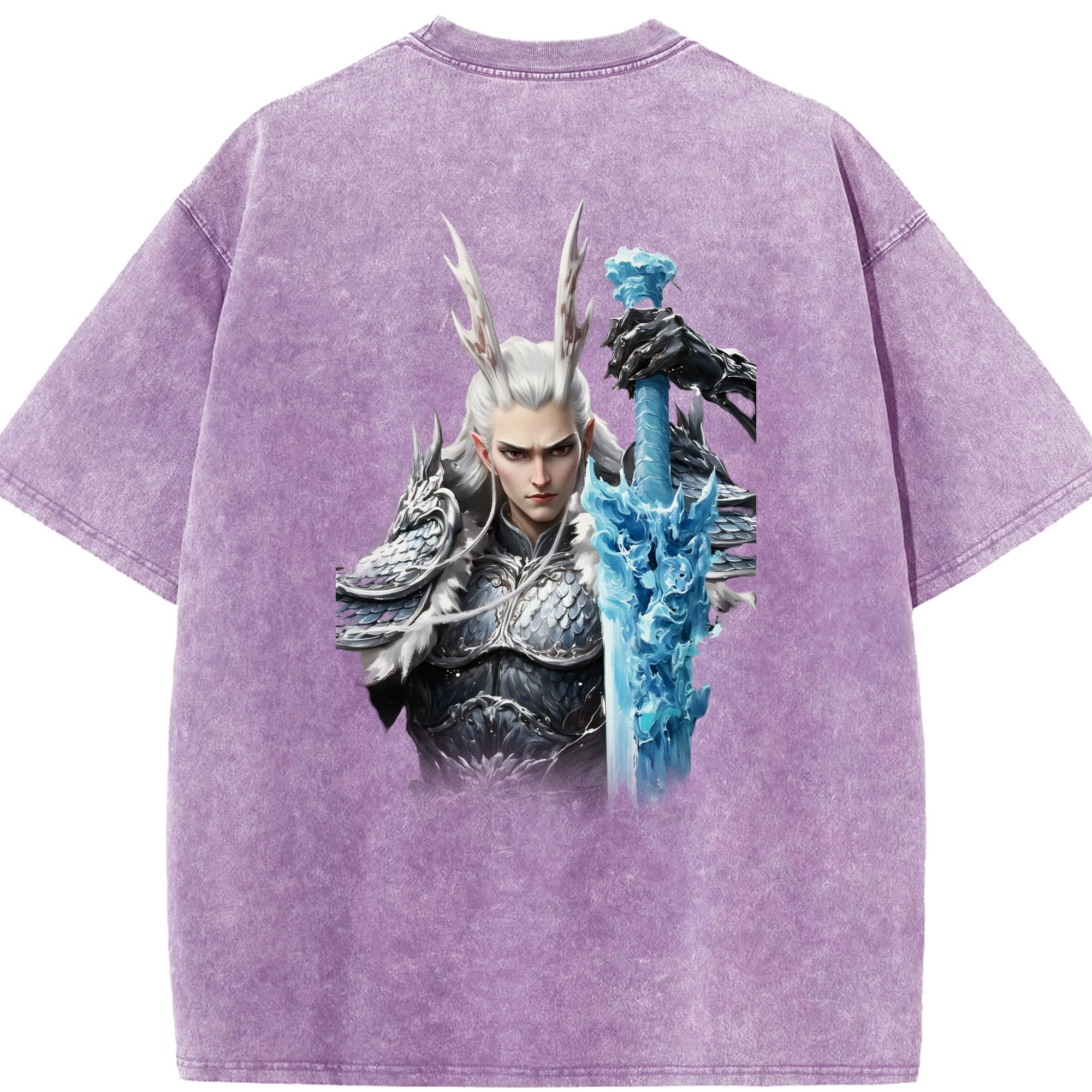 （画像用） Ne Zha 2 ナタ 魔童の大暴れ 綿100% ヴィンテージ風 半袖Tシャツ（背面プリント）