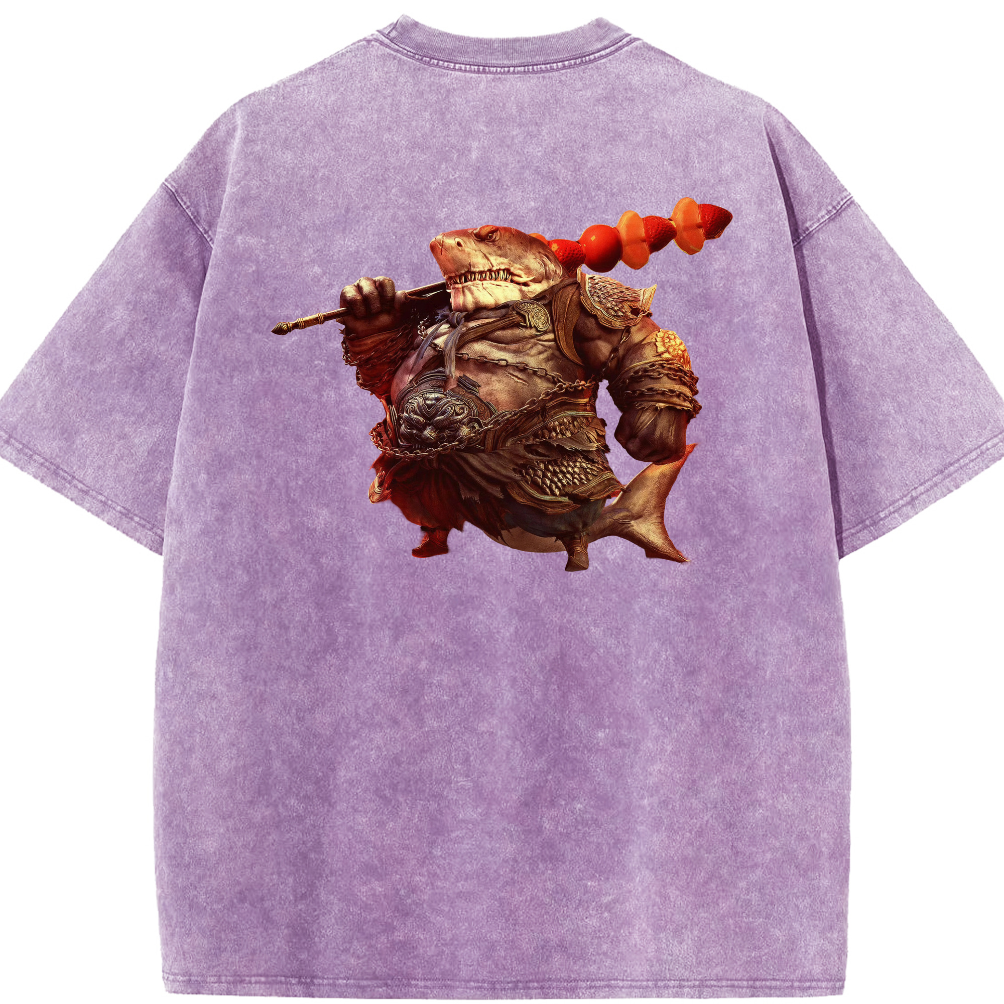 （画像用） Ne Zha 2 ナタ 魔童の大暴れ 綿100% ヴィンテージ風 半袖Tシャツ（背面プリント）