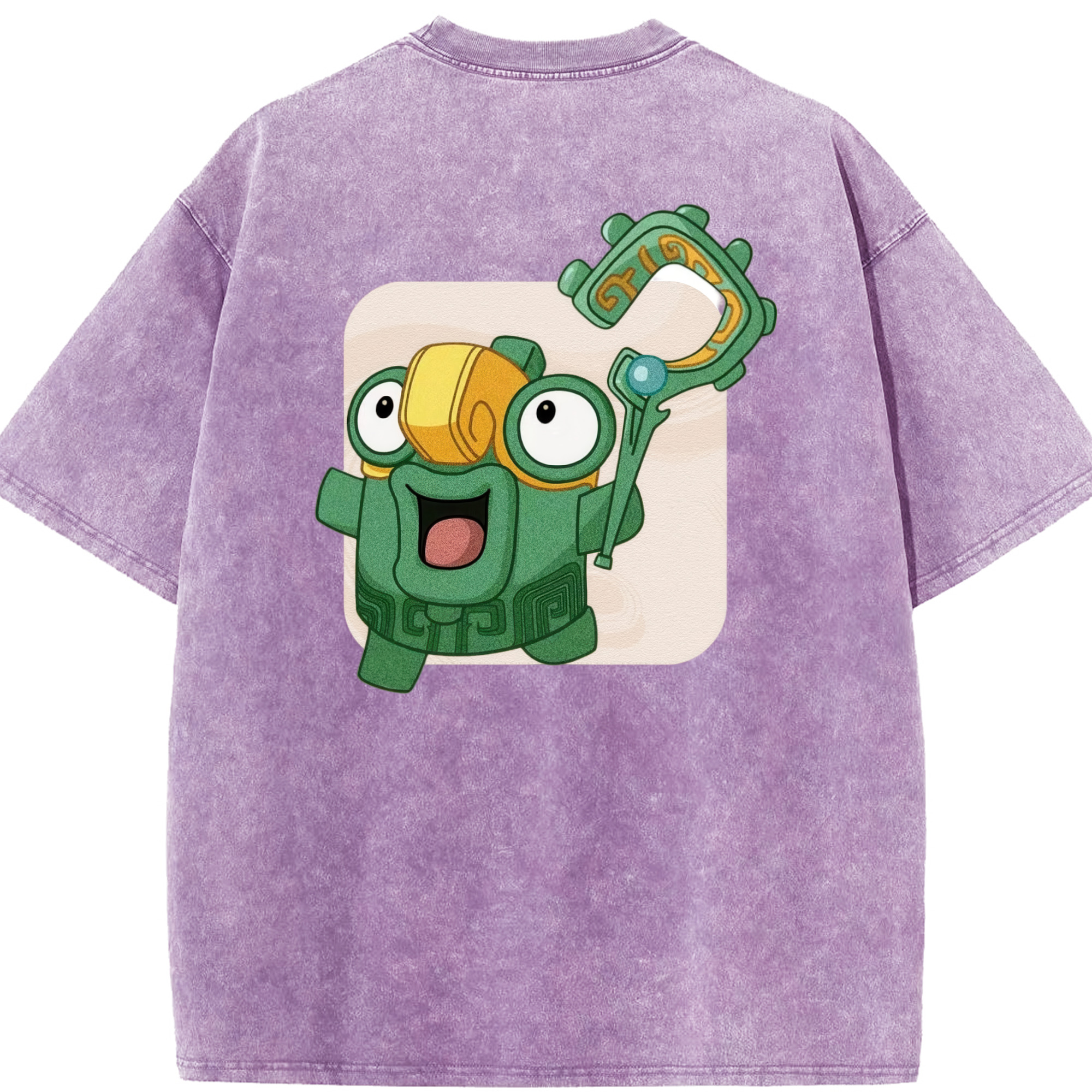 （画像用） Ne Zha 2 ナタ 魔童の大暴れ 綿100% ヴィンテージ風 半袖Tシャツ（背面プリント）